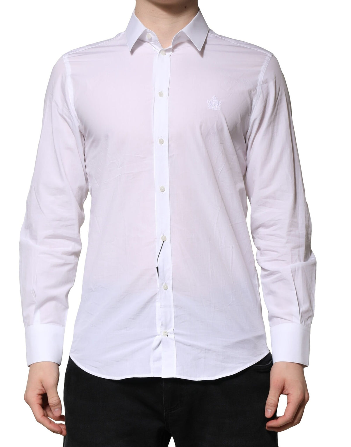 New Dolce & Gabbana White MARTINI Long Sleeves Men Formal Shirt