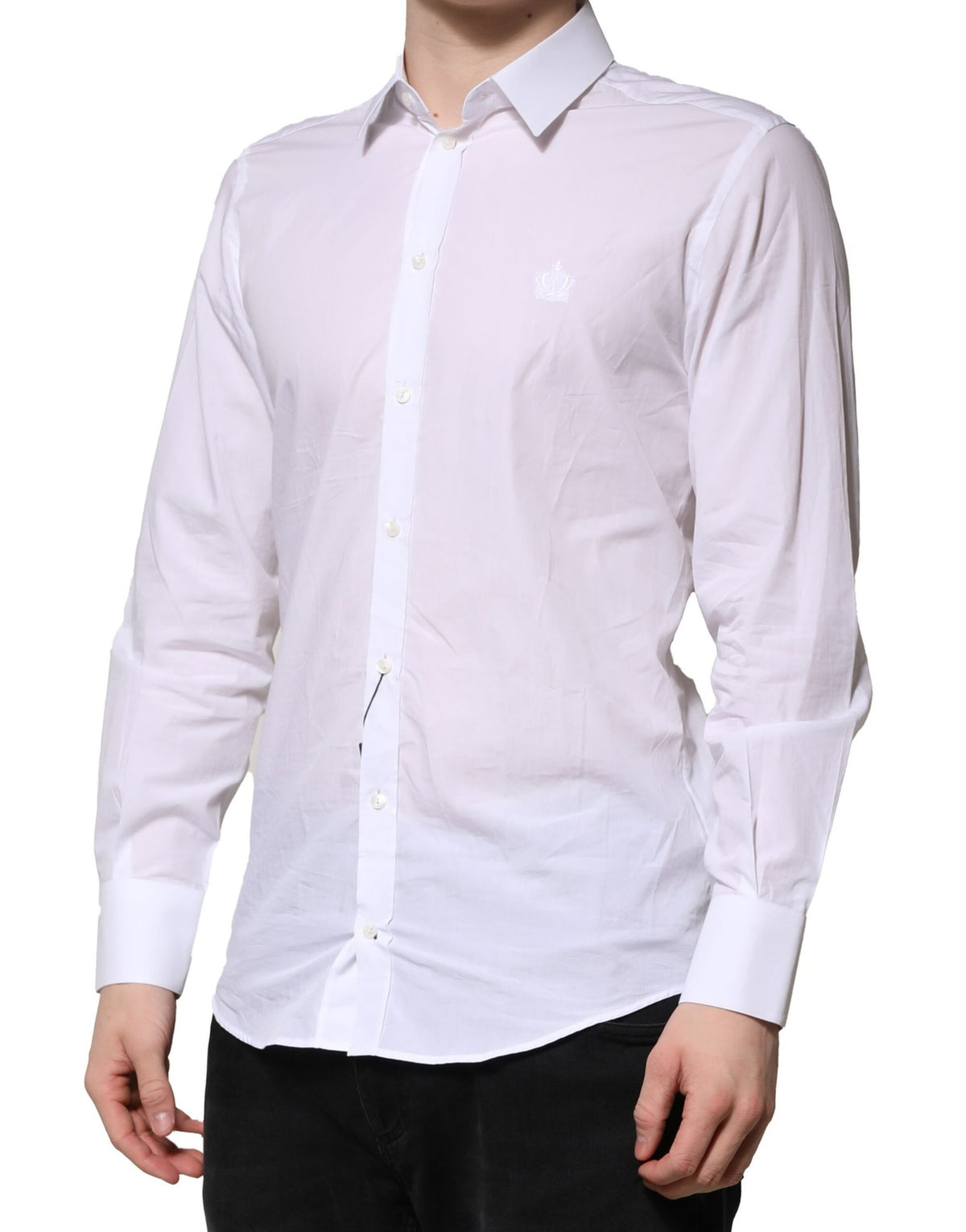 New Dolce & Gabbana White MARTINI Long Sleeves Men Formal Shirt