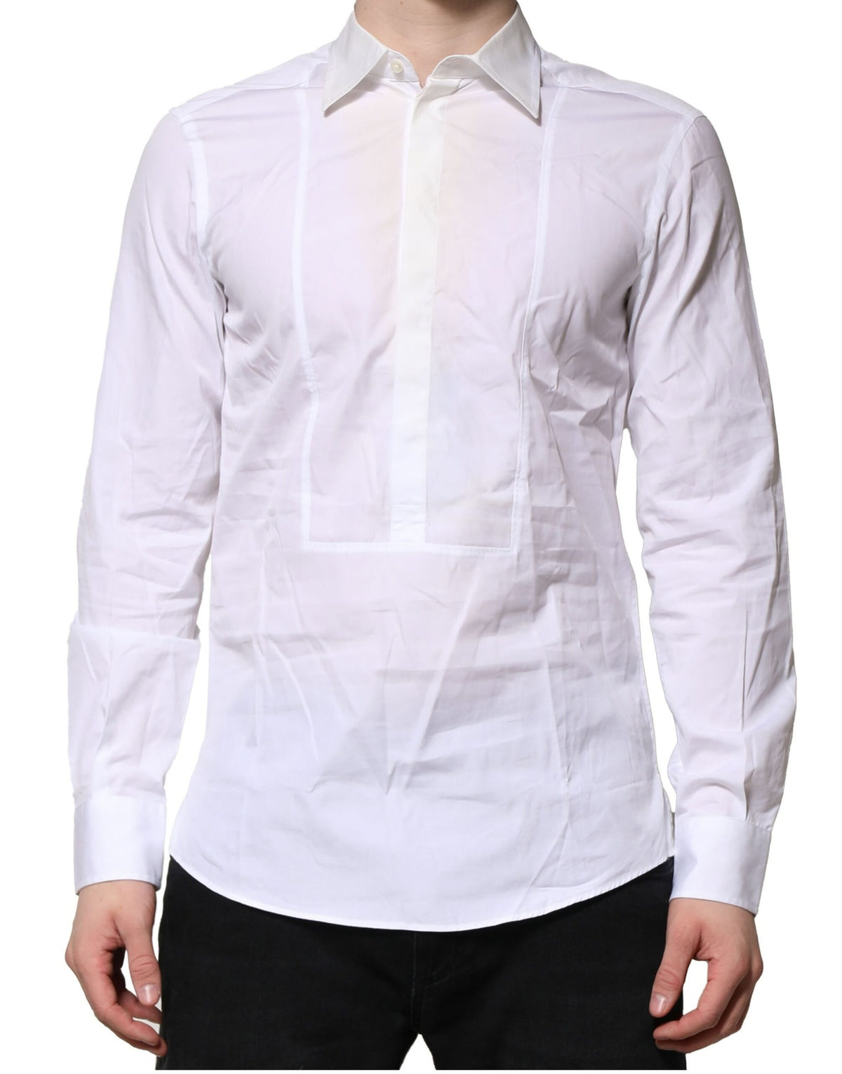Dolce & Gabbana White Poplin Cotton Formal Men Dress Shirt