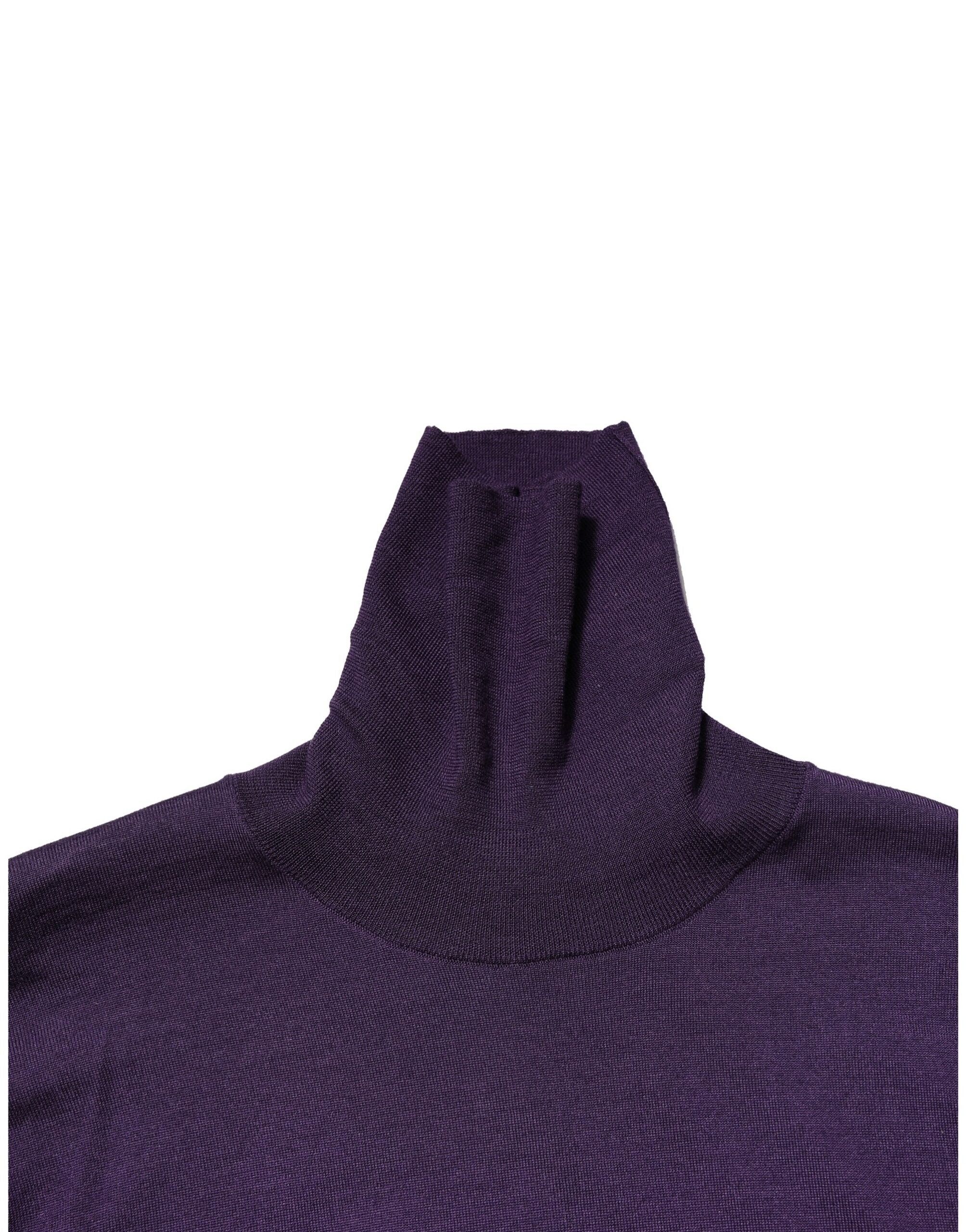 New Dolce & Gabbana Purple Cashmere Turtleneck Pullover Sweater