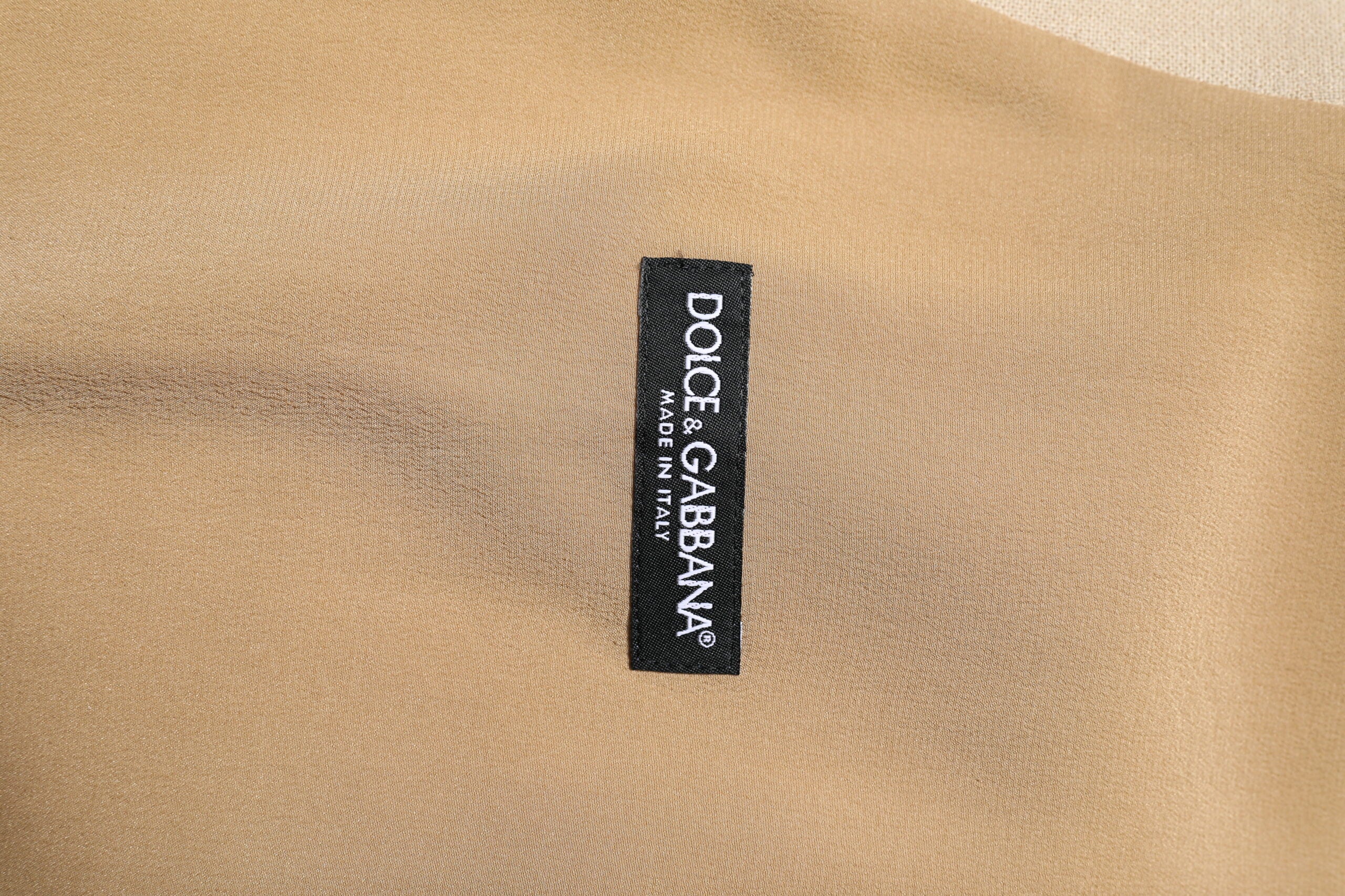 Dolce & Gabbana Beige Linen Dress Formal Men Waistcoat Vest