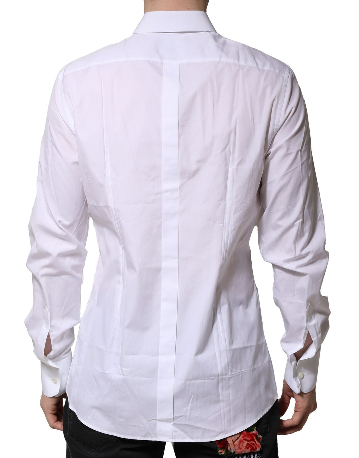 Pre-Owned Dolce & Gabbana White Cotton GOLD Long Sleeves Formal Shirt Men's - Very Good