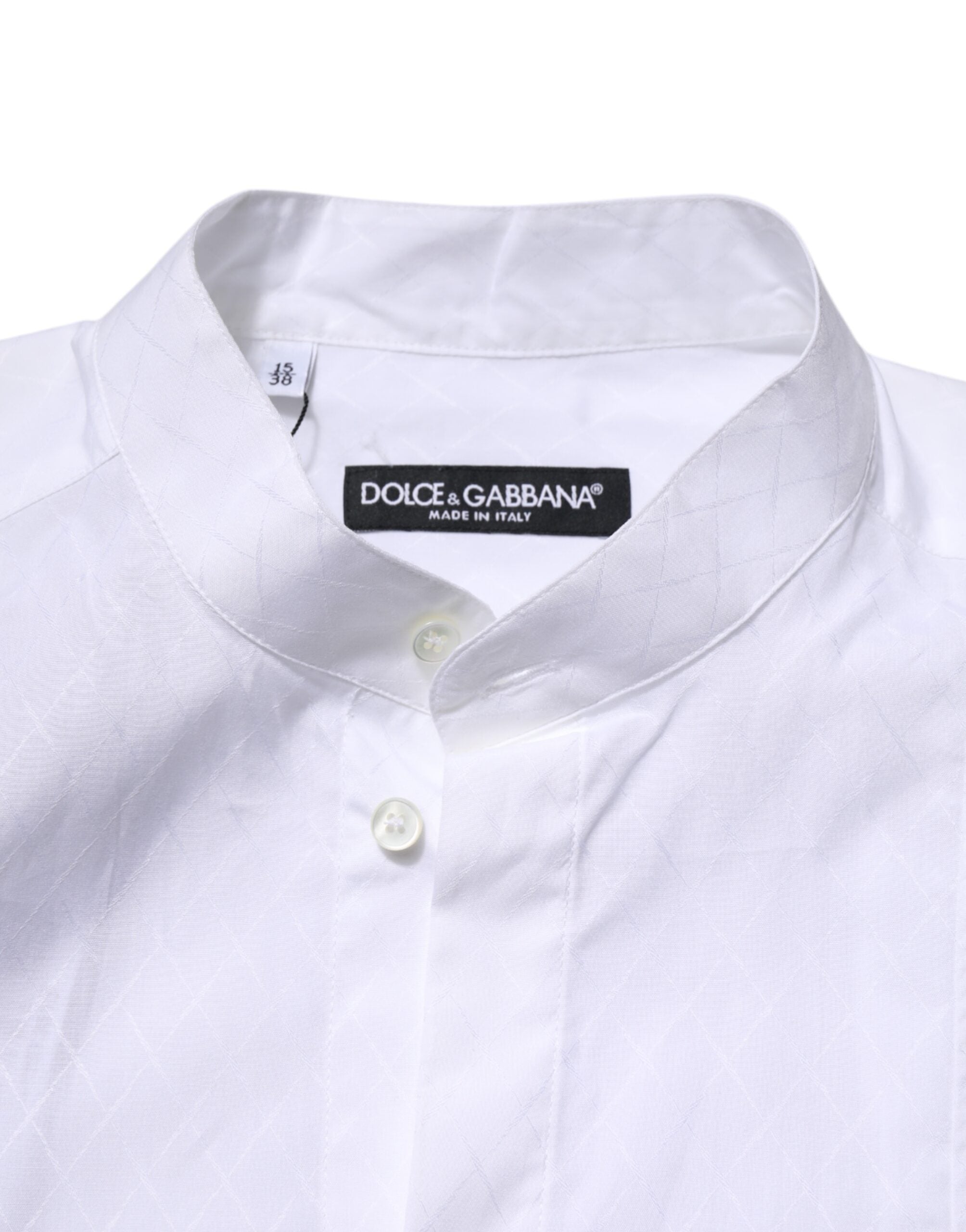 New Dolce & Gabbana White Cotton Slim Long Sleeves Formal Shirt