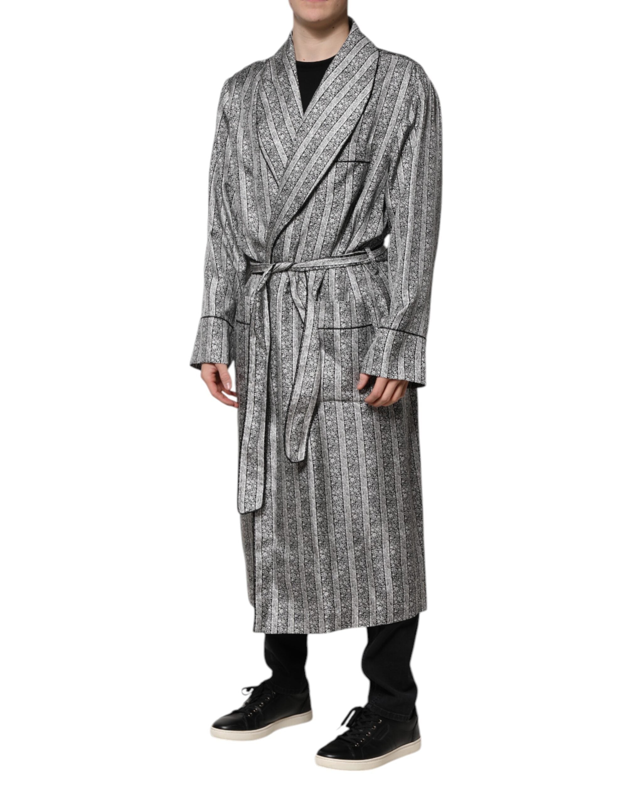 New Dolce & Gabbana Multicolor Floral Robe Coat Wrap Jacket