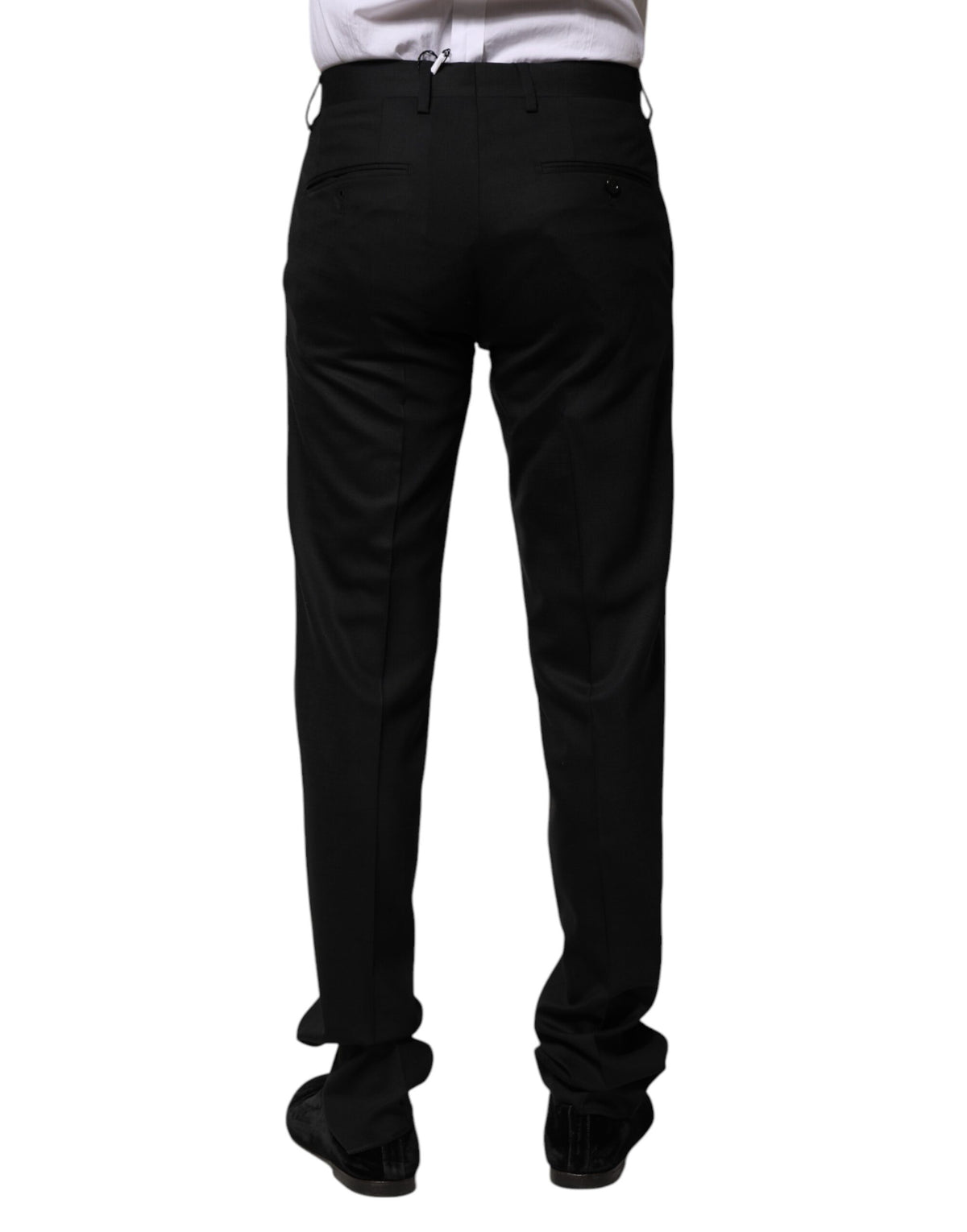 New Dolce & Gabbana Black Wool Formal Dress Pants