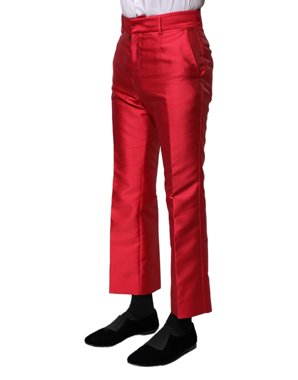 New Dolce & Gabbana Red Cropped Dress Pants