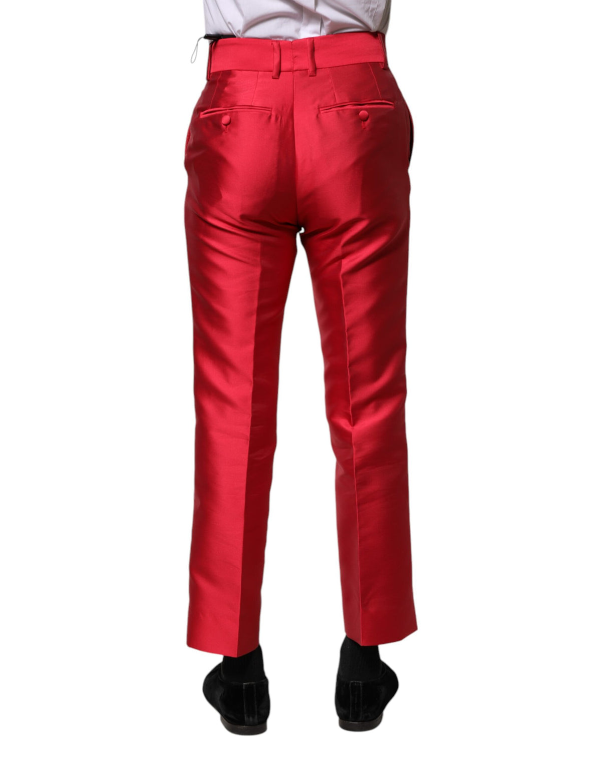 New Dolce & Gabbana Red Cropped Dress Pants