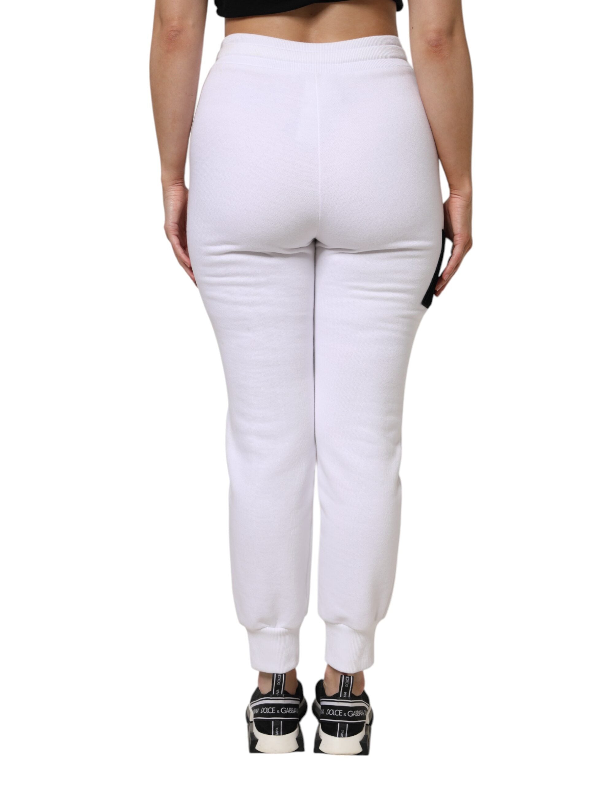 Dolce & Gabbana White Cotton Stretch Jogger Sweatpants Pants