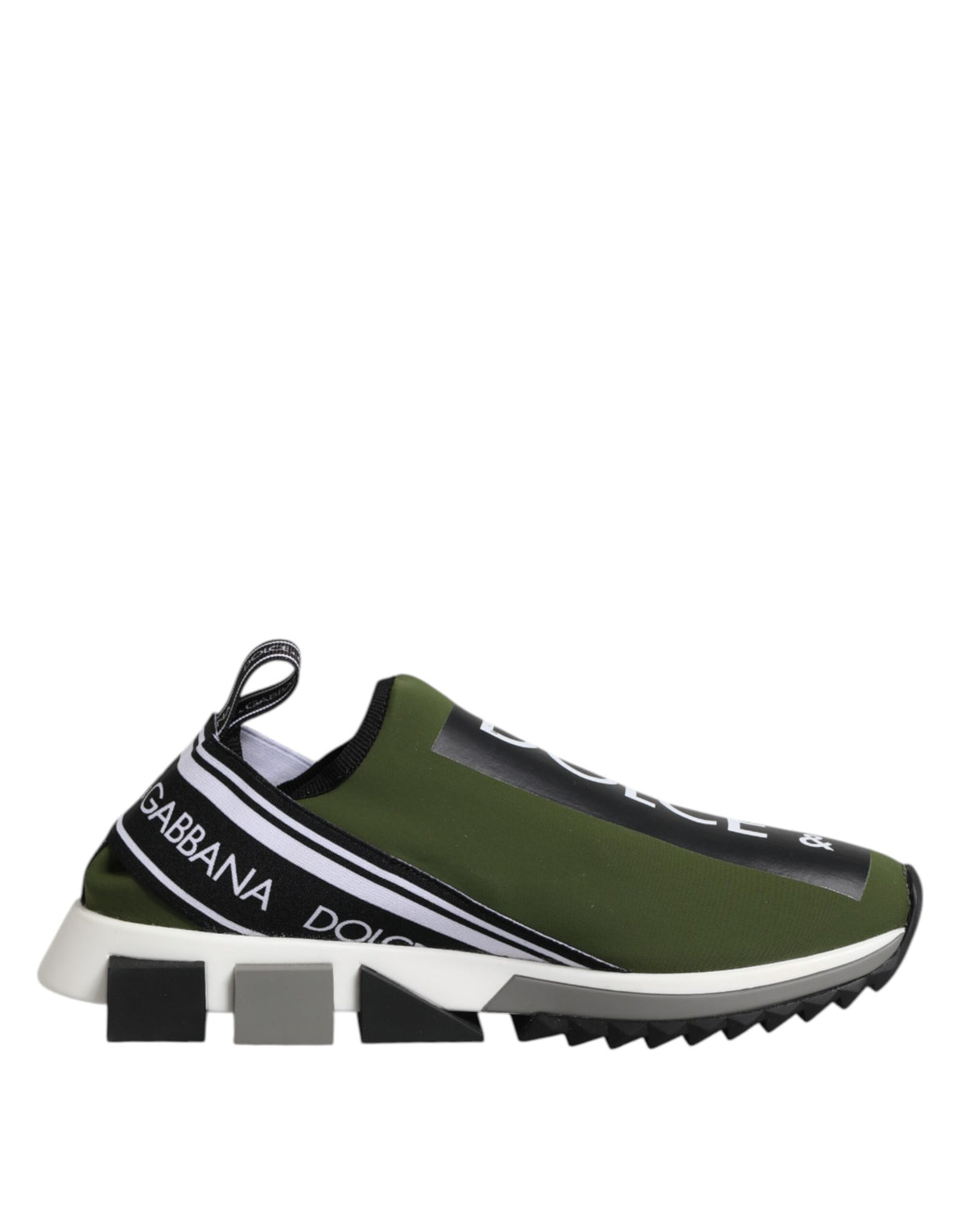 New Dolce & Gabbana Green Black Slip On Sorrento Sneakers Shoes