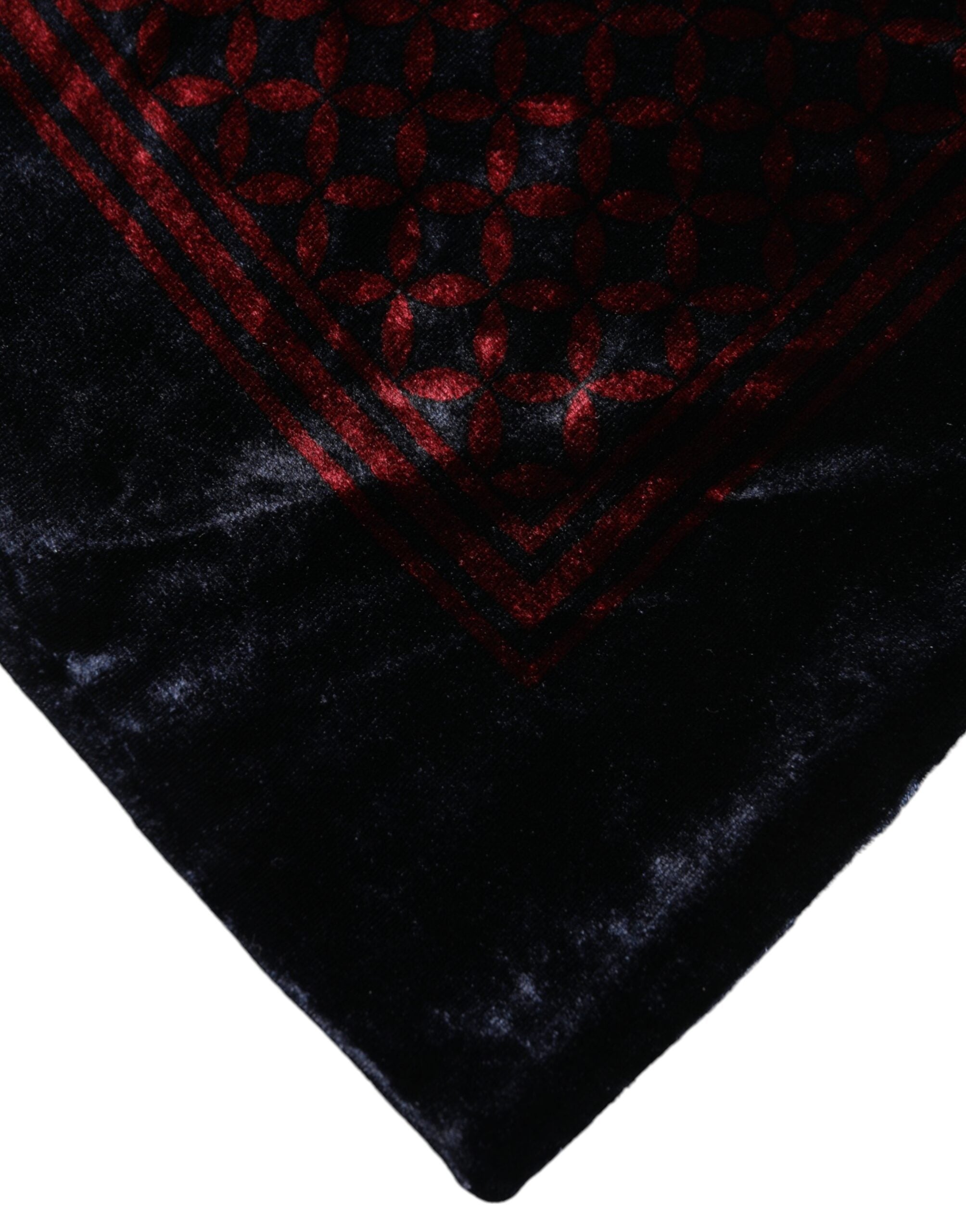 New Dolce & Gabbana Black Red Square Men Foulard Scarf