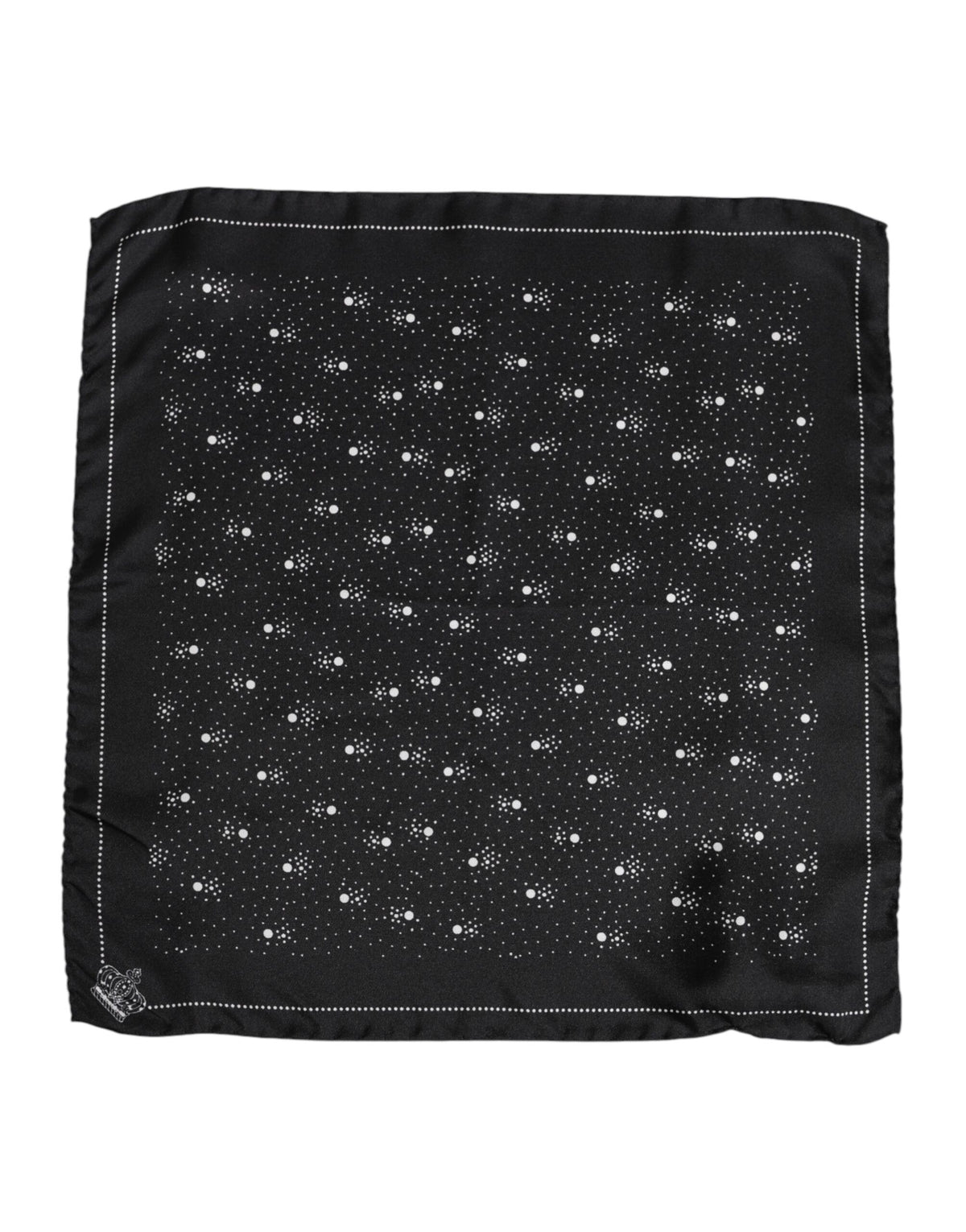 New Dolce & Gabbana Black White Printed Square Men Foulard Scarf
