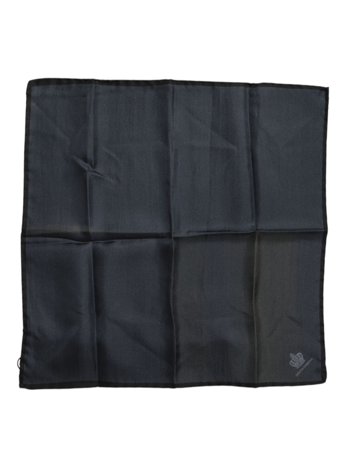 Pre-Owned Dolce & Gabbana Blue DG Crown Silk Square Men Foulard Scarf - Very Good
