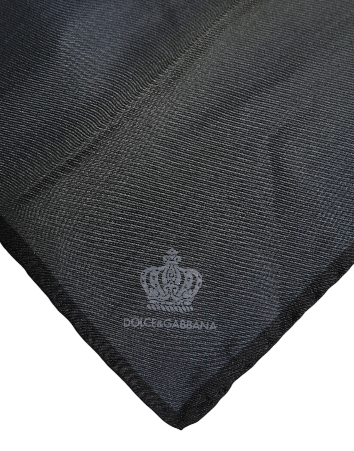 Pre-Owned Dolce & Gabbana Blue DG Crown Silk Square Men Foulard Scarf - Very Good