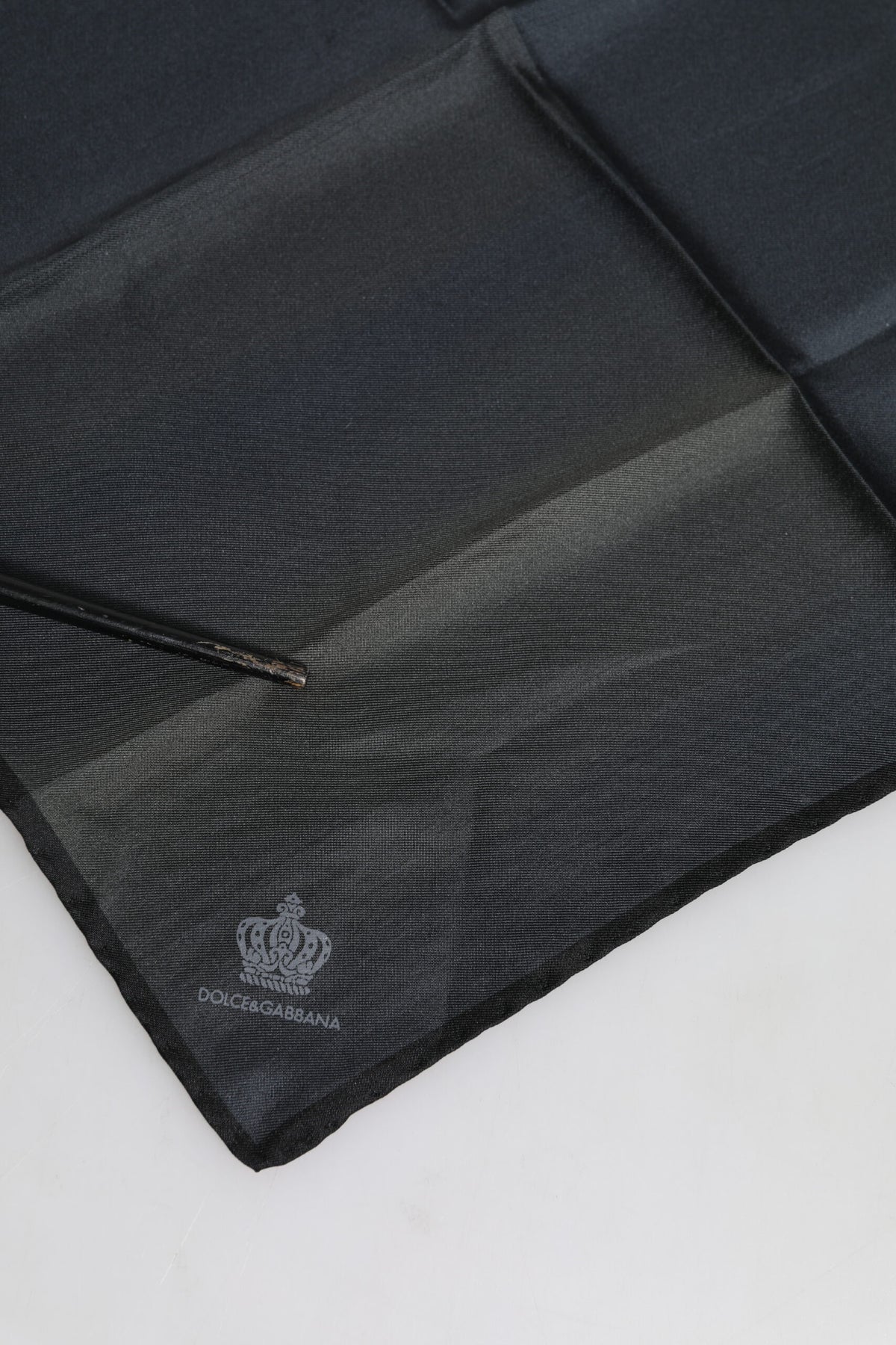 Pre-Owned Dolce & Gabbana Blue DG Crown Silk Square Men Foulard Scarf - Very Good