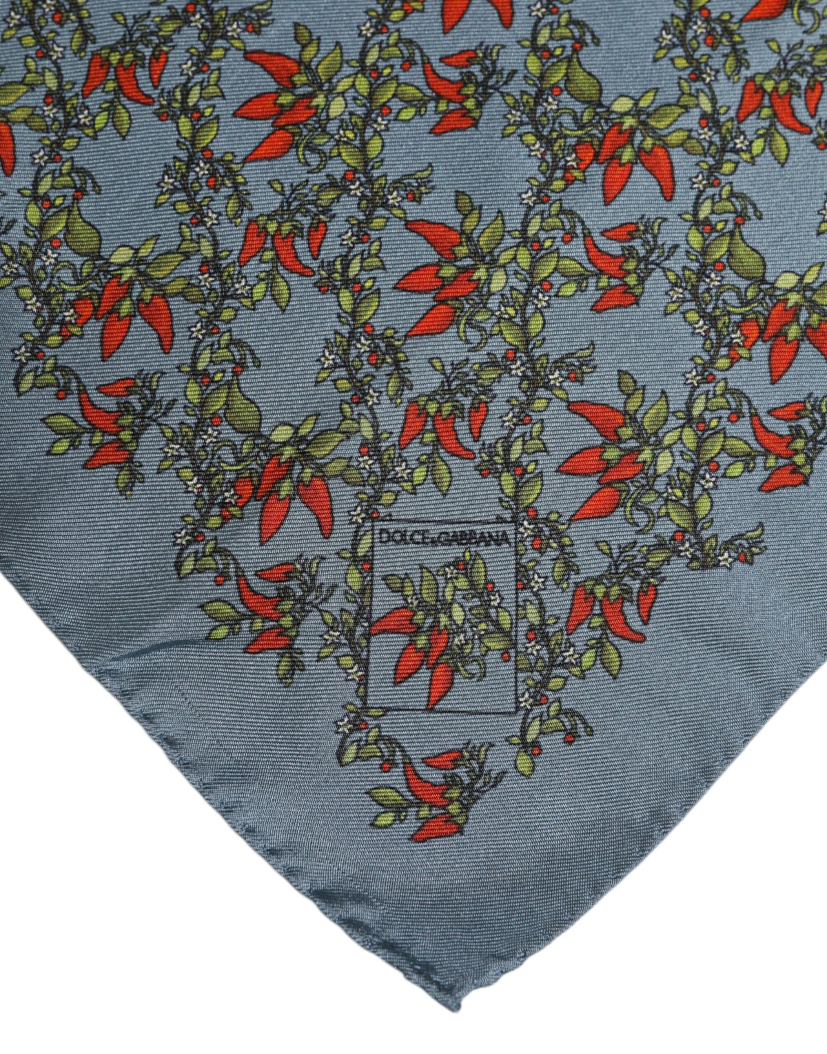 New Dolce & Gabbana Gray Chilis Silk Square Men Foulard Scarf