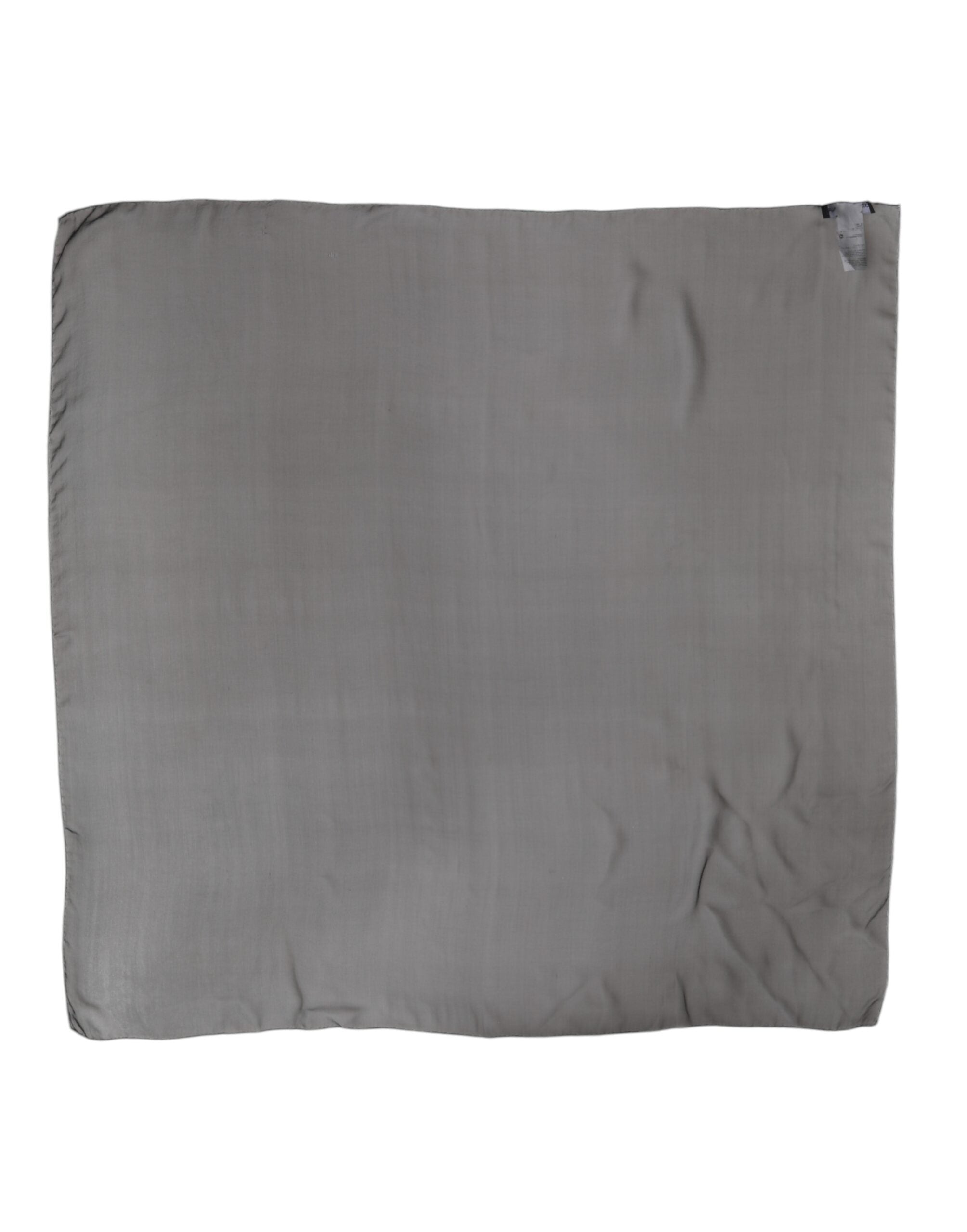New Dolce & Gabbana Gray Black Silk Square Women Foulard Scarf