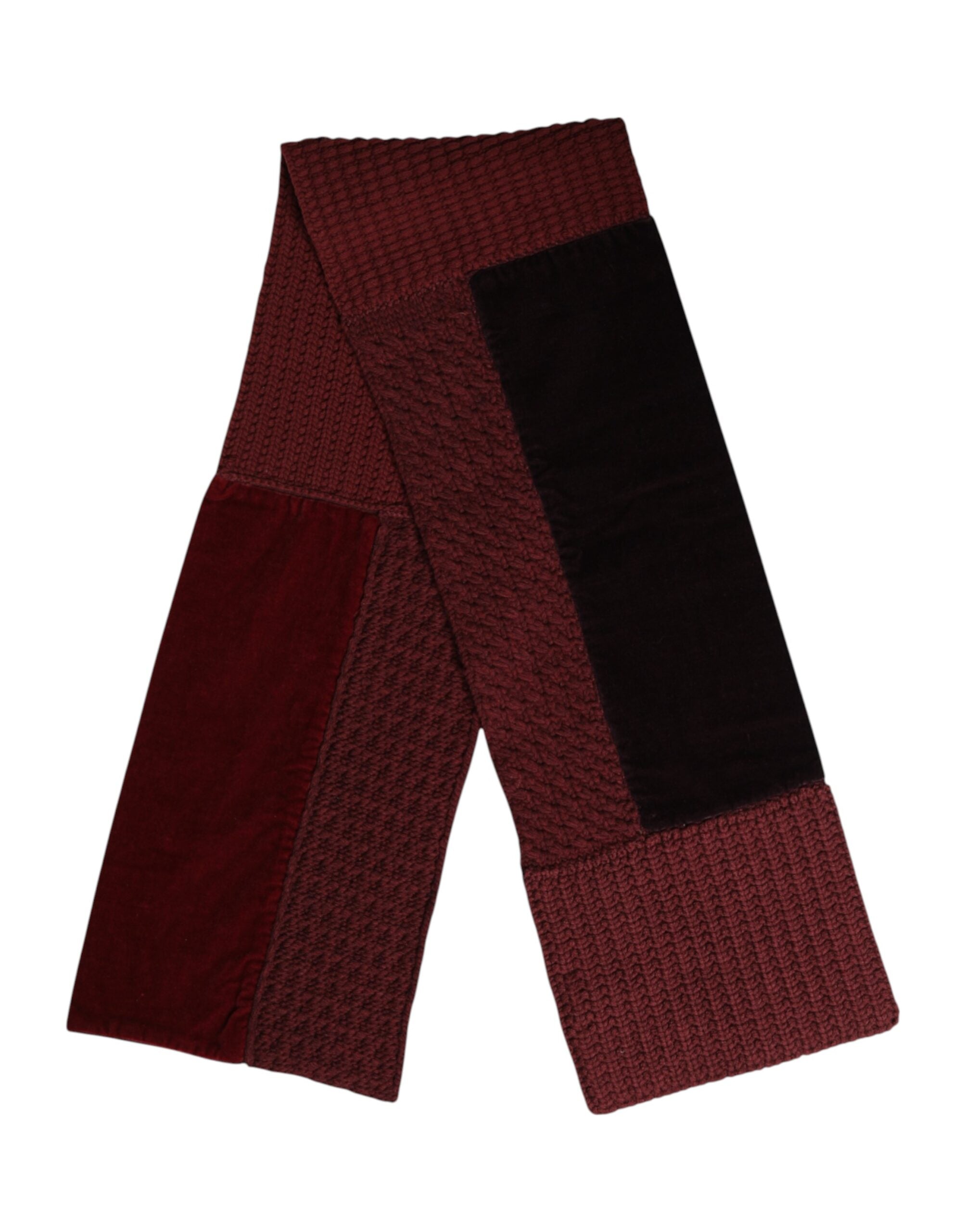 New Dolce & Gabbana Maroon Black Neck Warmer Wrap Shawl Scarf