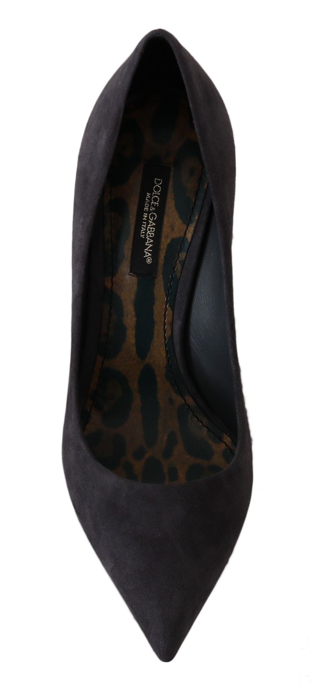 Dolce & Gabbana Gray Suede Leather Stiletto Shoes Heels