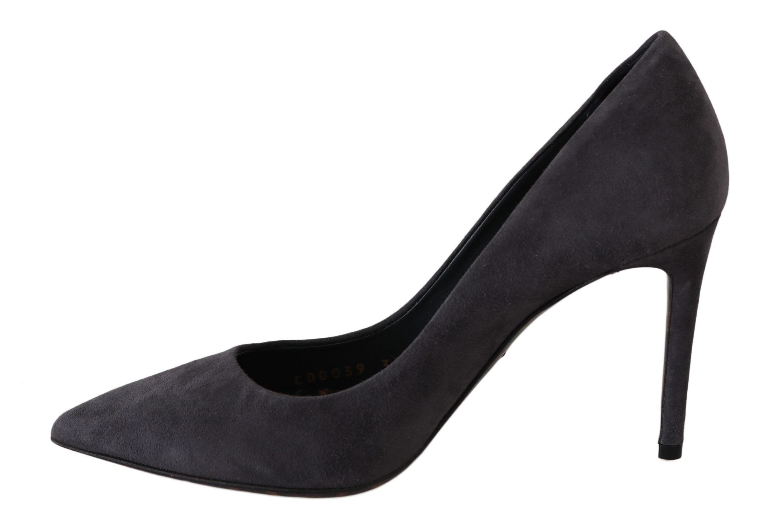 Dolce & Gabbana Gray Suede Leather Stiletto Shoes Heels