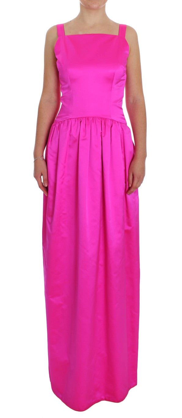 Dolce & Gabbana Pink Silk Long Sheath Ball Gown Dress - PreLoved & Luxe