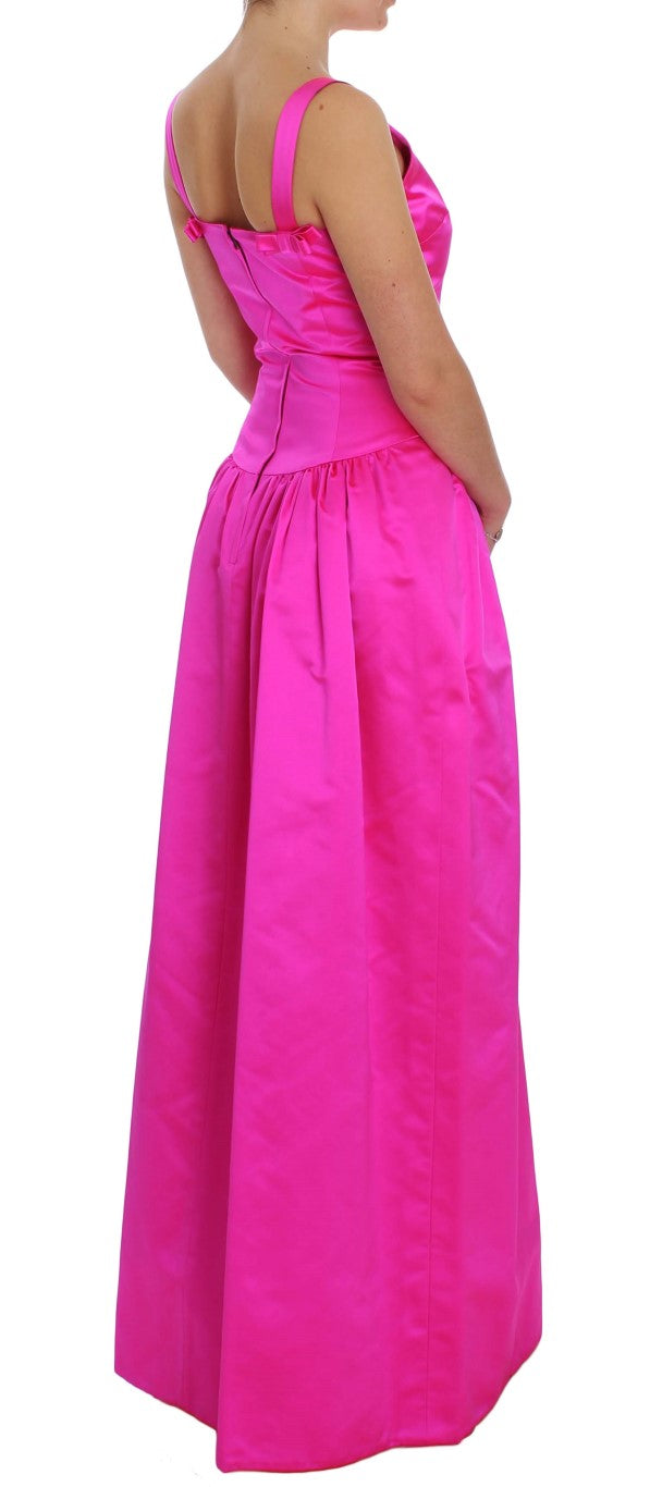 Dolce & Gabbana Pink Silk Long Sheath Ball Gown Dress - PreLoved & Luxe