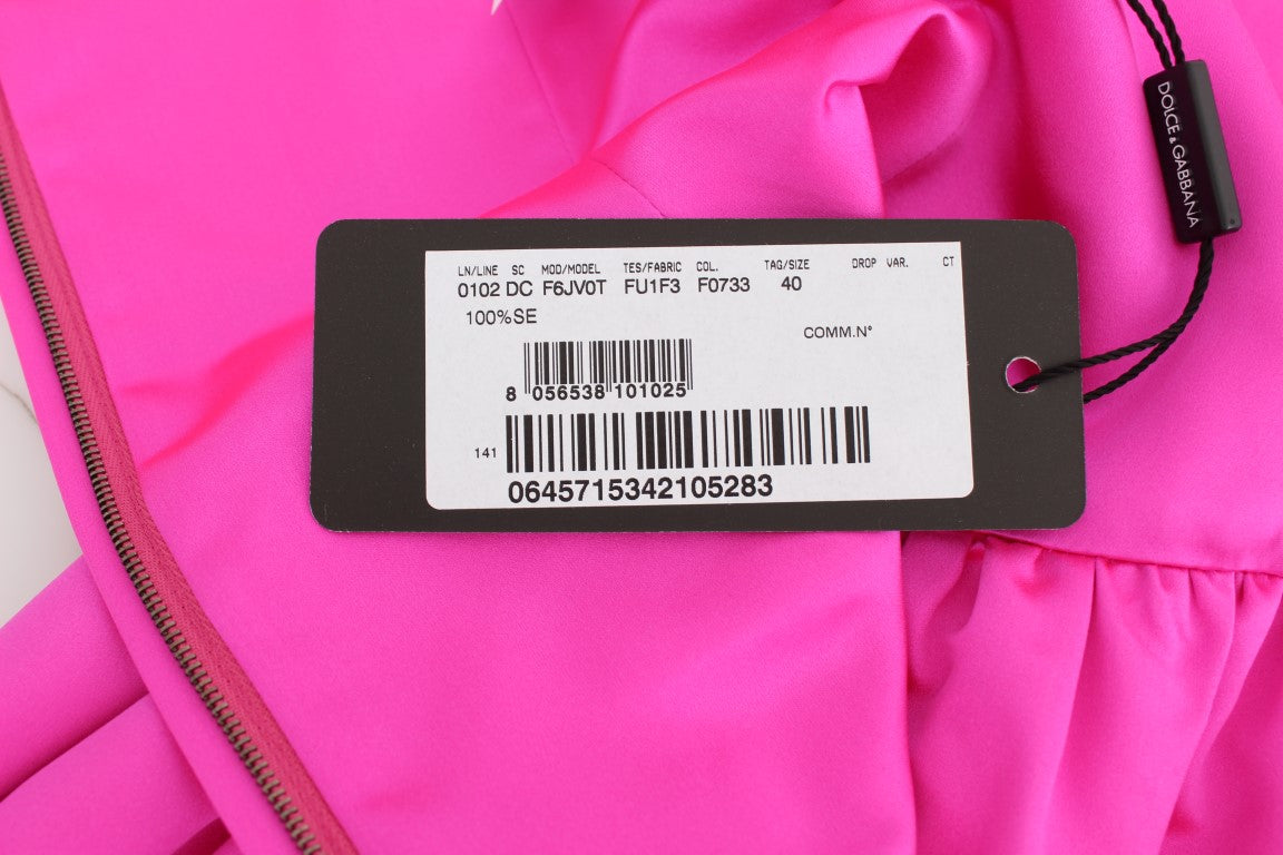 Dolce & Gabbana Pink Silk Long Sheath Ball Gown Dress - PreLoved & Luxe