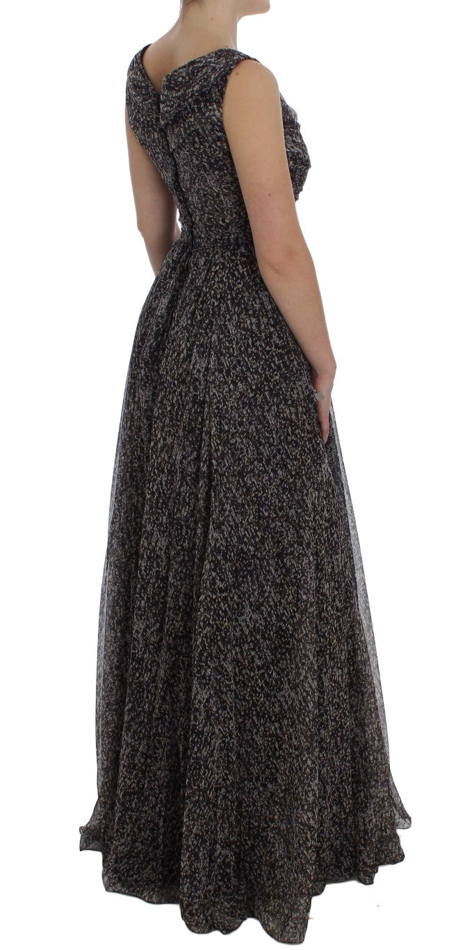 Dolce & Gabbana Dark Silk Shift Gown Full Length Dress - PreLoved & Luxe