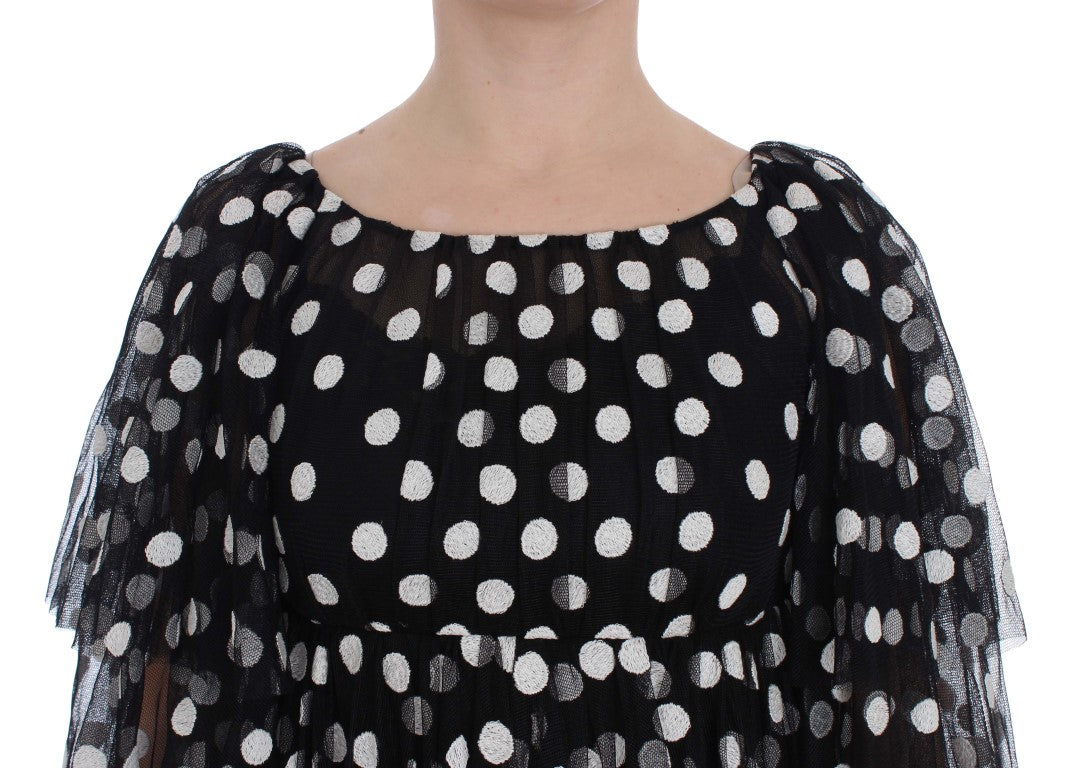 Dolce & Gabbana Black White Polka Dotted Ruffled Dress - PreLoved & Luxe