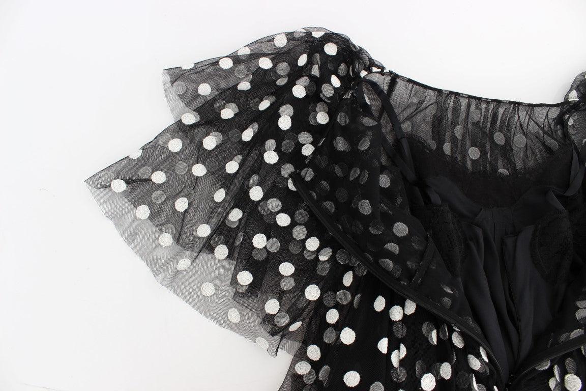 Dolce & Gabbana Black White Polka Dotted Ruffled Dress - PreLoved & Luxe
