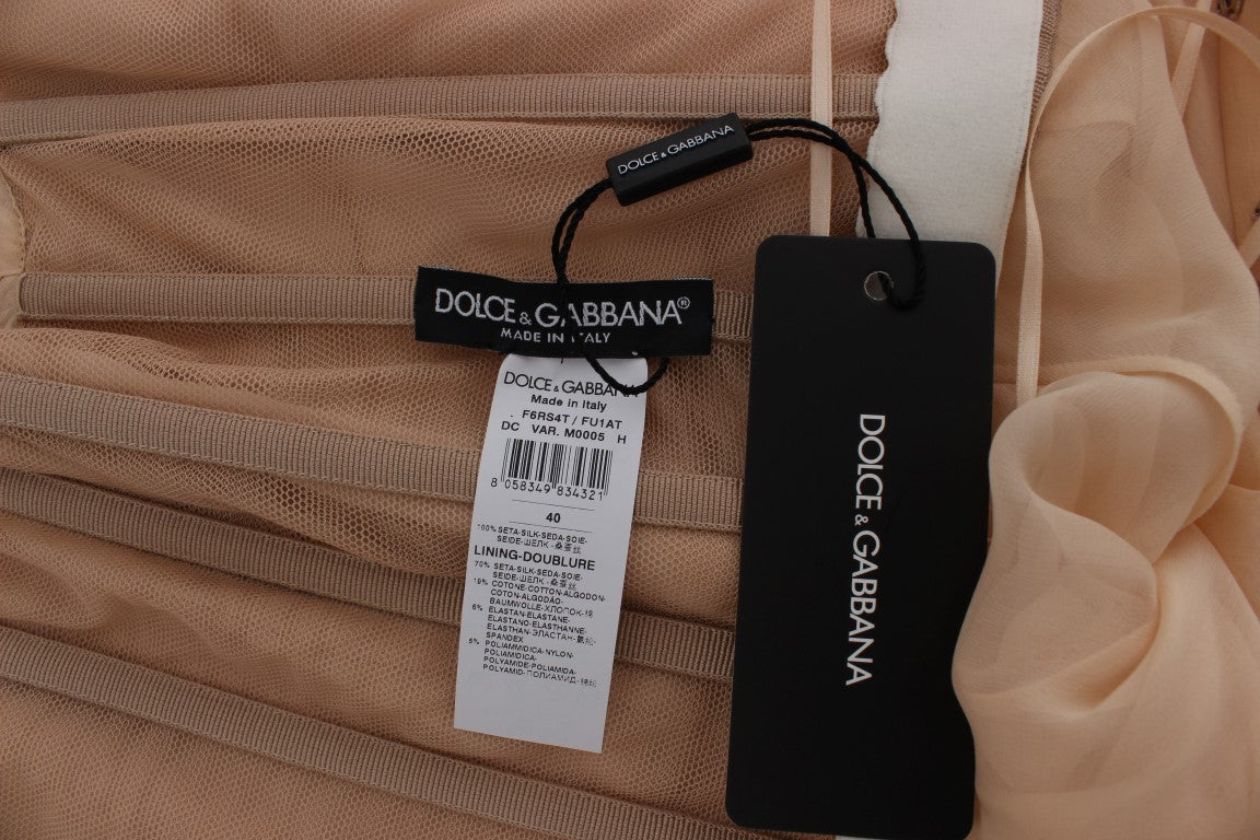 Dolce & Gabbana Beige Silk Ball Gown Full Length Dress - PreLoved & Luxe