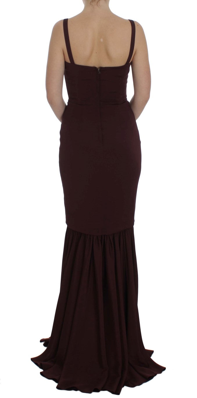 Dolce & Gabbana Bordeaux Stretch Full Length Sheath Dress - PreLoved & Luxe