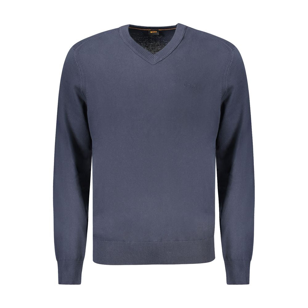 Hugo s Blue Cotton Men's Long-Sleeved T-Shirt