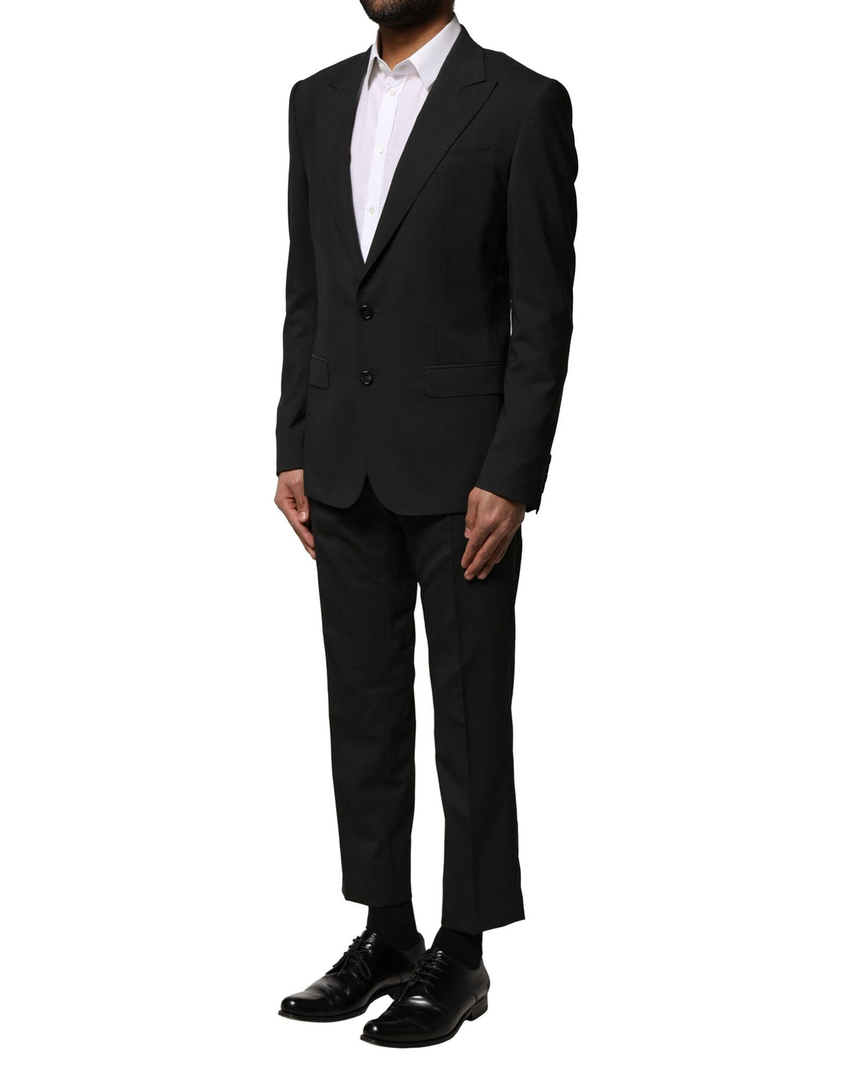 New Dolce & Gabbana Black Wool 2 Piece Single Breasted Suit