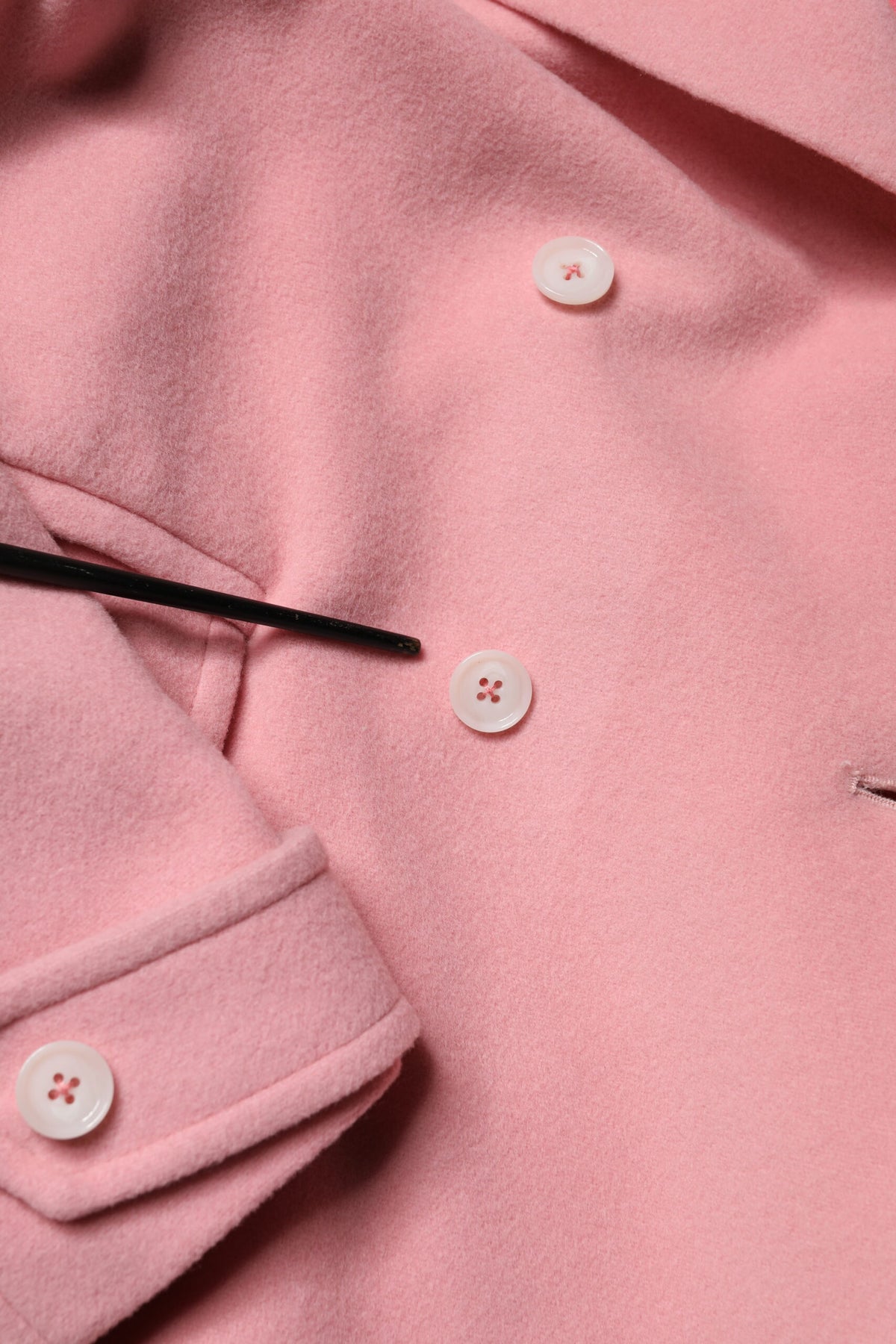PINK MEMORIES Pink Wool Double Breasted Blazer Coat Jacket