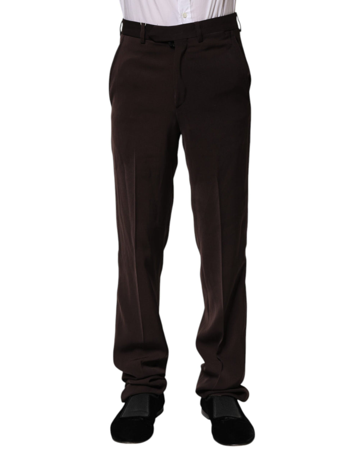 New BENCIVENGA Dark Brown Mid Waist Dress Formal Pants