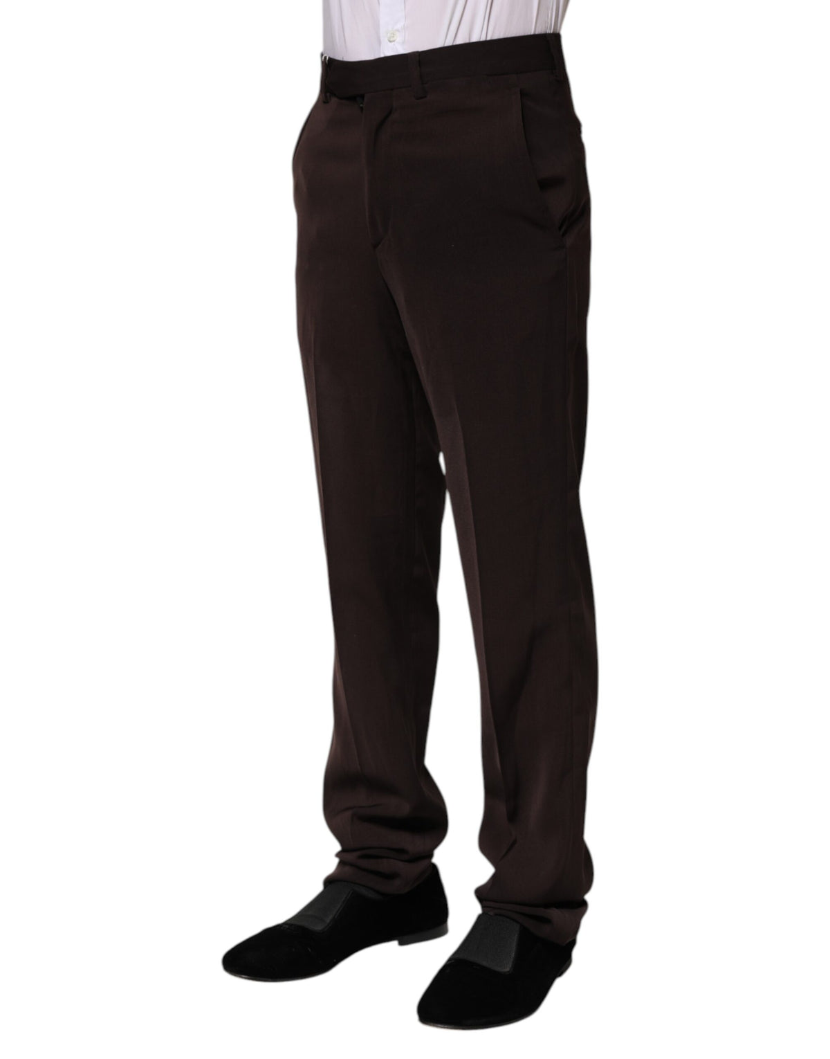 New BENCIVENGA Dark Brown Mid Waist Dress Formal Pants