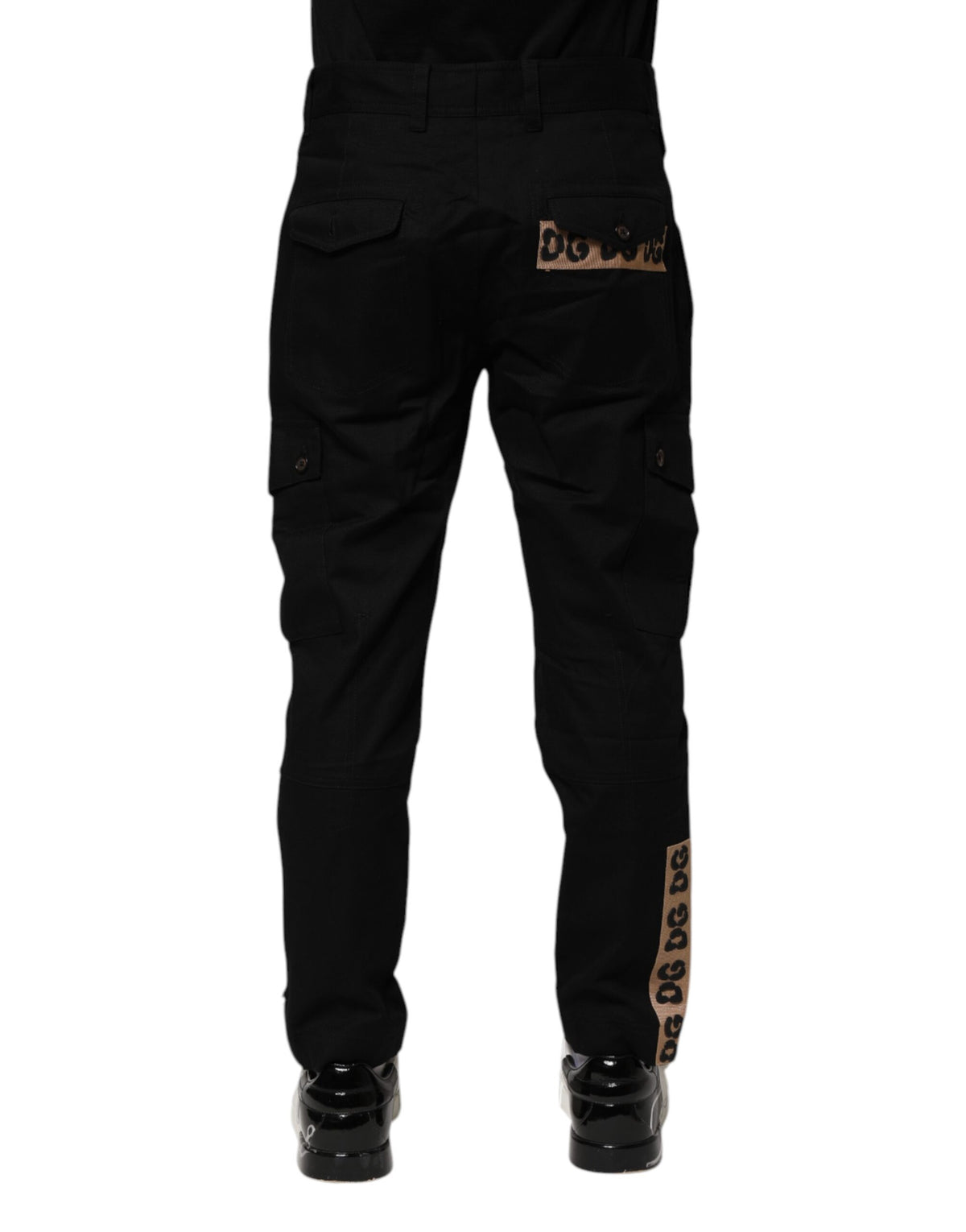 New Dolce & Gabbana Black Cotton Cargo Casual Pants