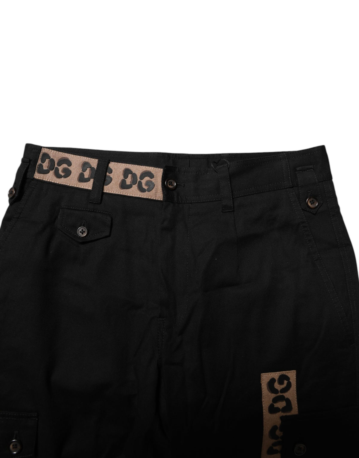New Dolce & Gabbana Black Cotton Cargo Casual Pants