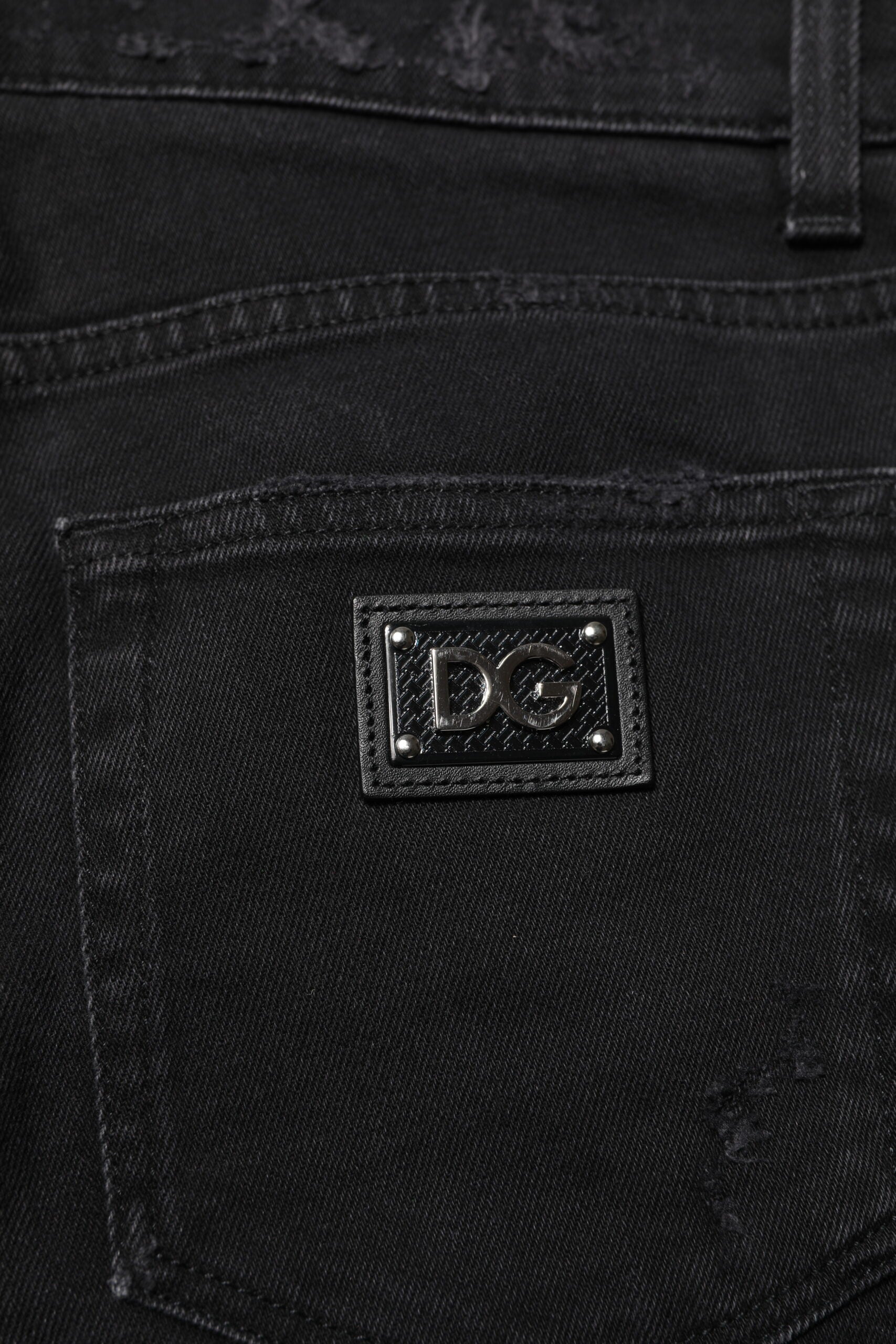 New Dolce & Gabbana Black Cotton Skinny Men Denim Jeans