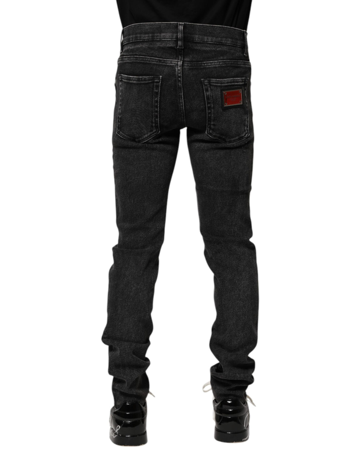 New Dolce & Gabbana Black Cotton Skinny Men Denim Jeans