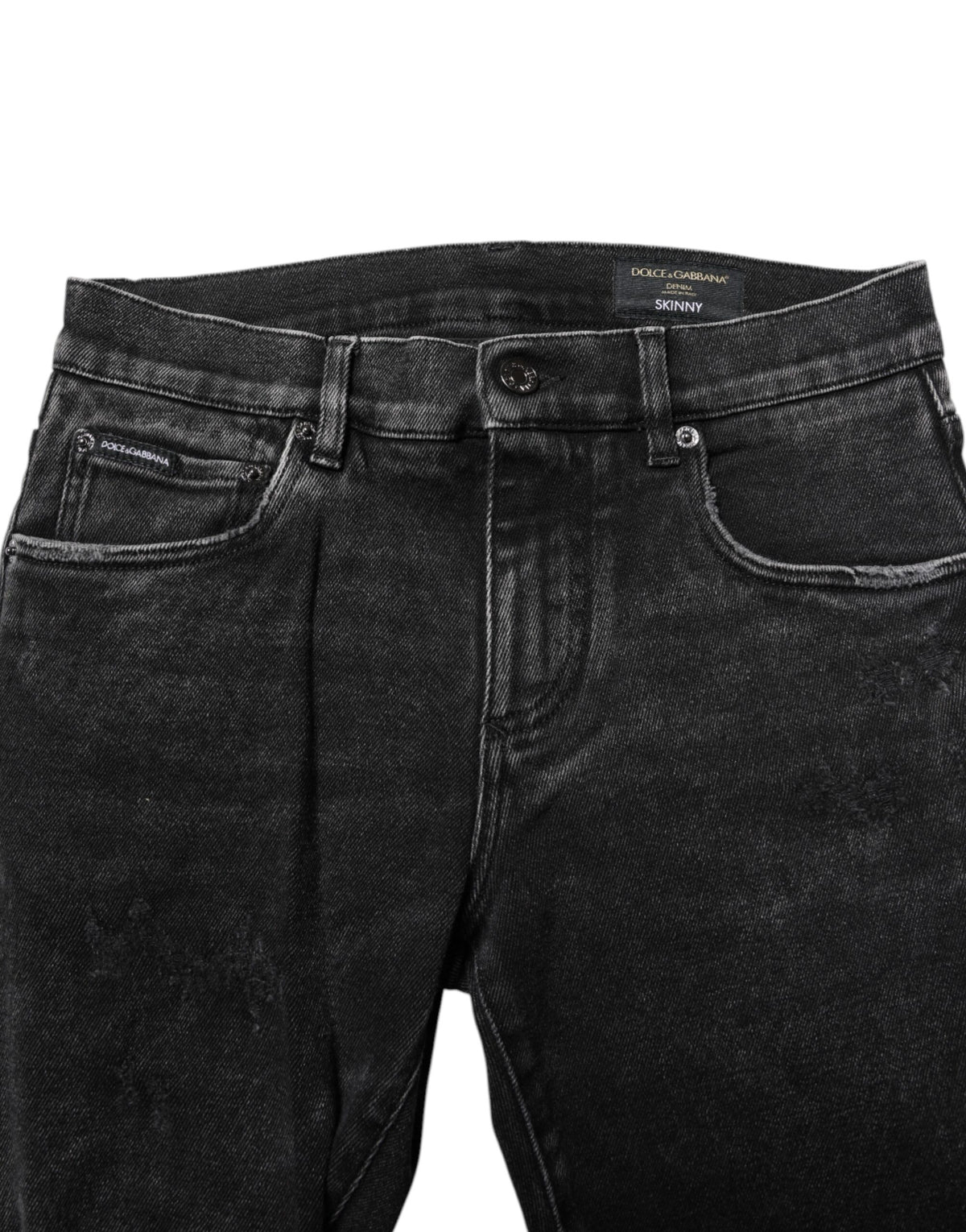 New Dolce & Gabbana Black Cotton Skinny Men Denim Jeans