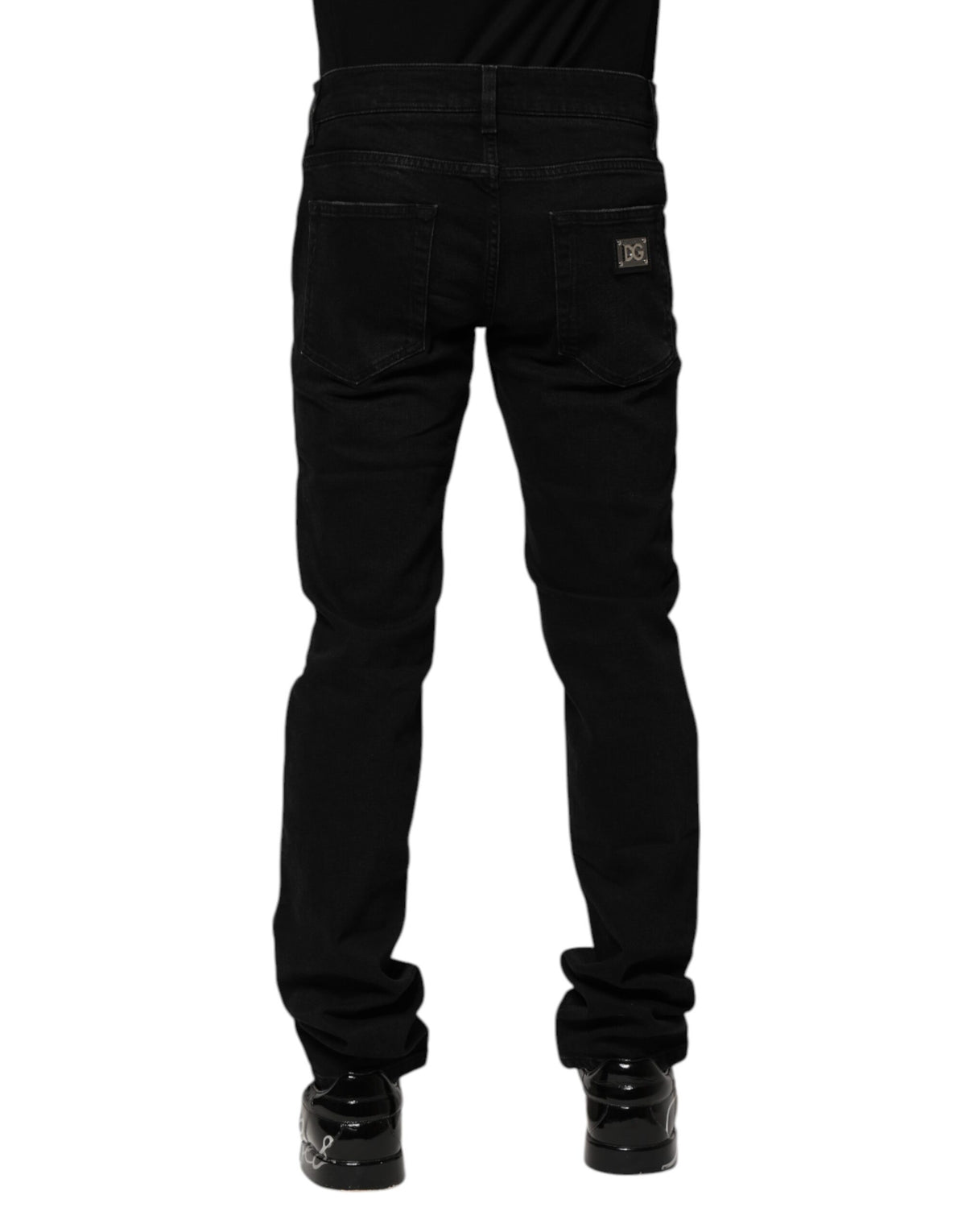 New Dolce & Gabbana Black Cotton Skinny Men Denim Jeans