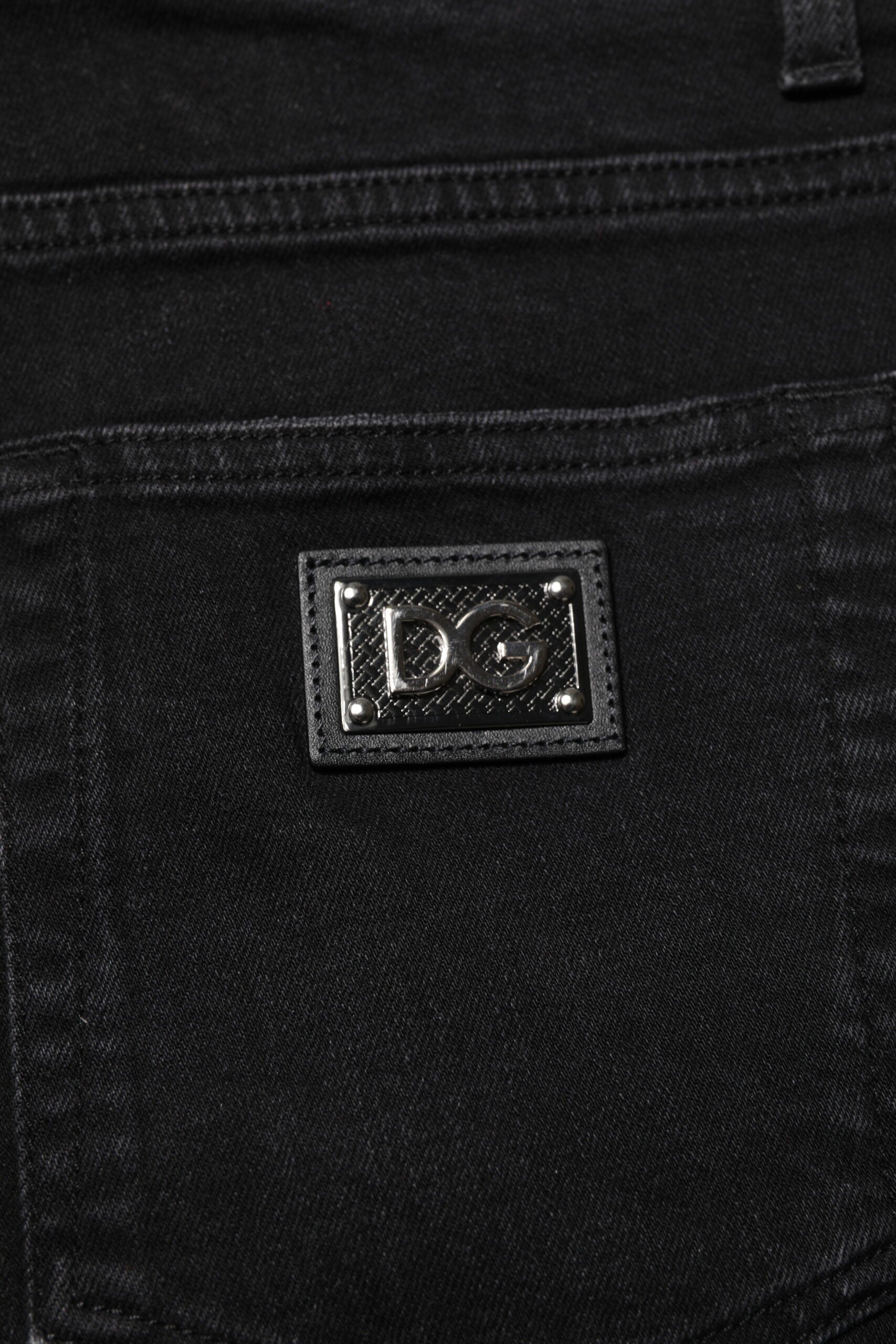 New Dolce & Gabbana Black Cotton Skinny Men Denim Jeans