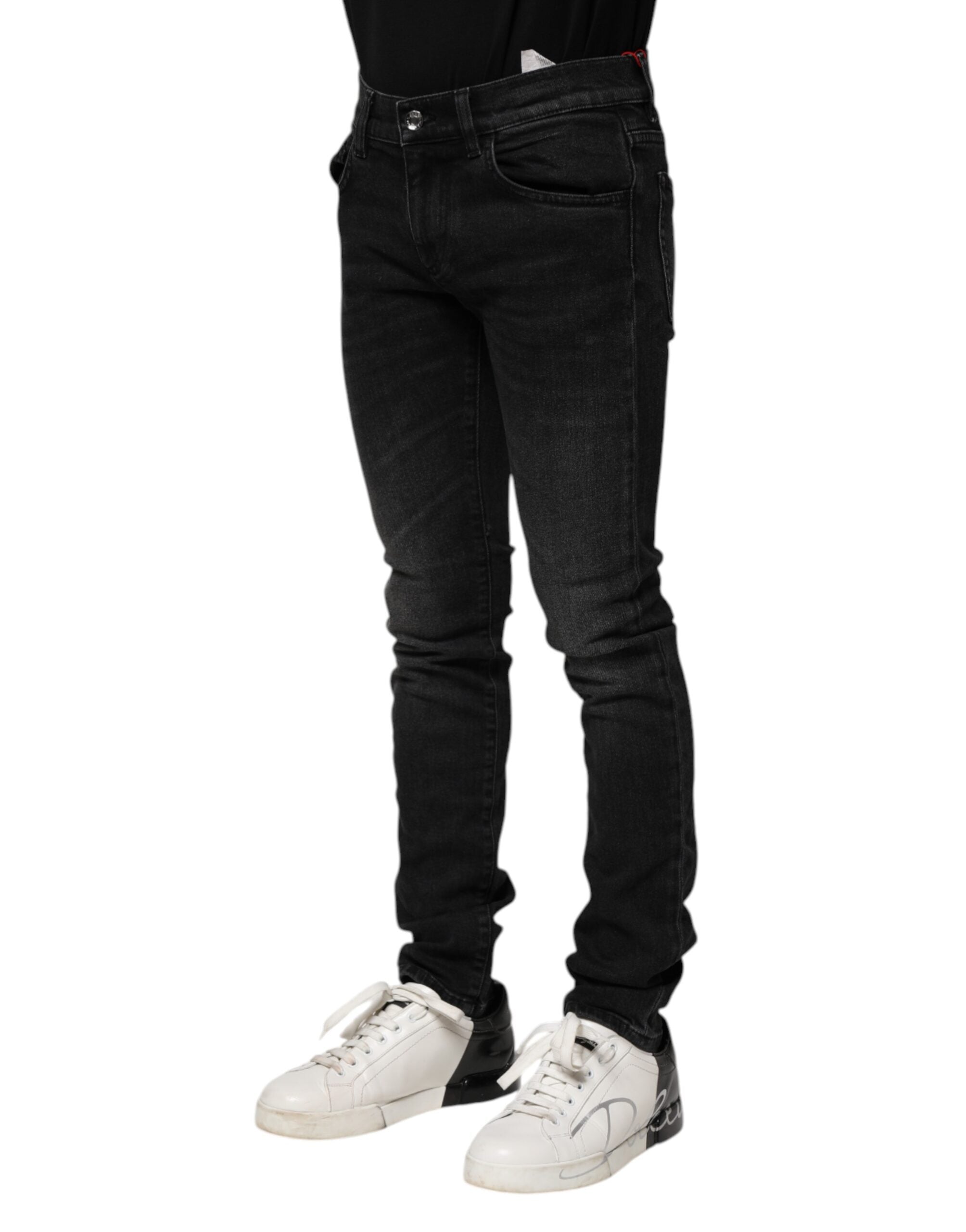 Pre-Owned Dolce & Gabbana Black Cotton Skinny Men Denim Jeans