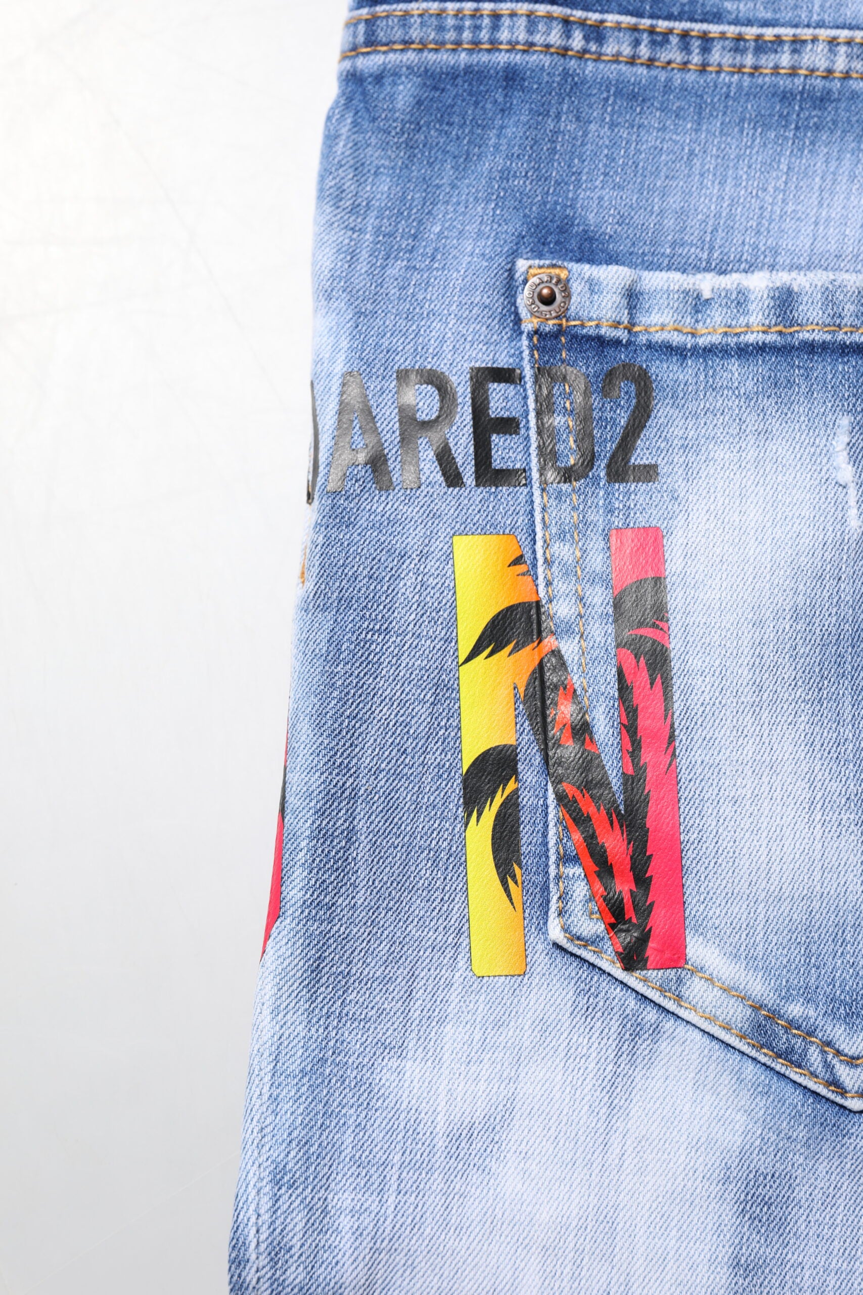New Dsquared² Blue Washed Cotton Mid Waist Skinny Denim Jeans