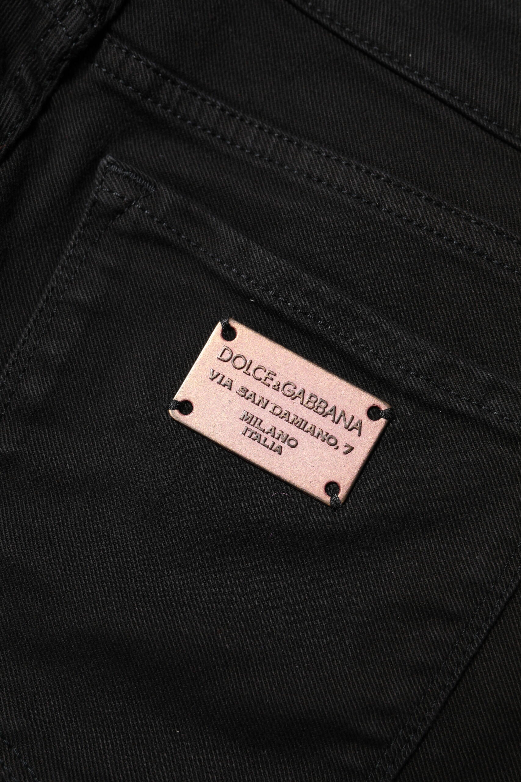 Dolce & Gabbana Black Cotton Skinny Mid Waisted Denim Jeans