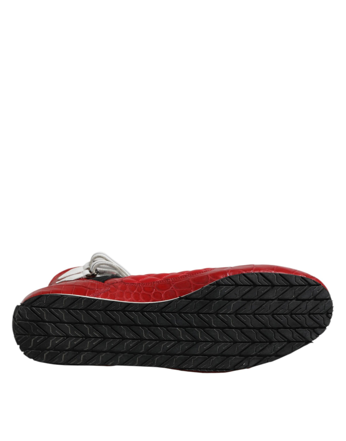 New Dolce & Gabbana Red Quilted Leather Lace Up Sneakers Shoes