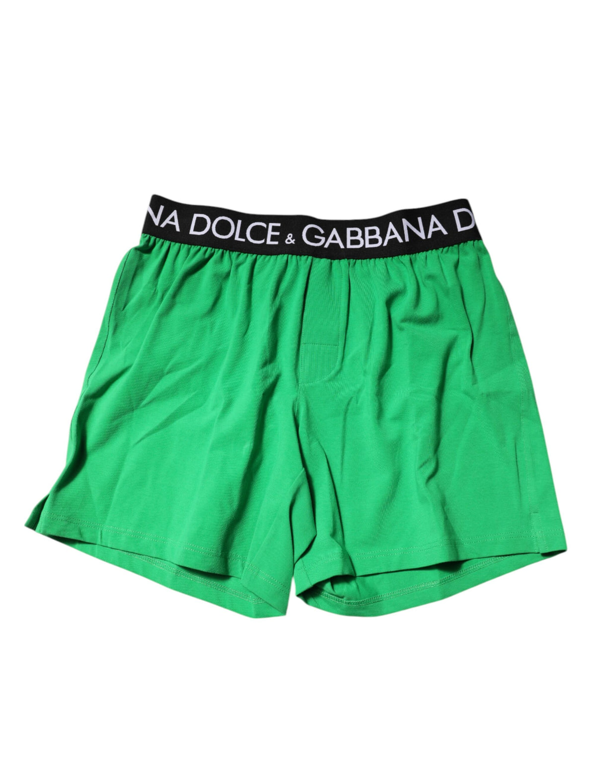New Dolce & Gabbana Green Cotton Regular Boxer Shorts Underwear