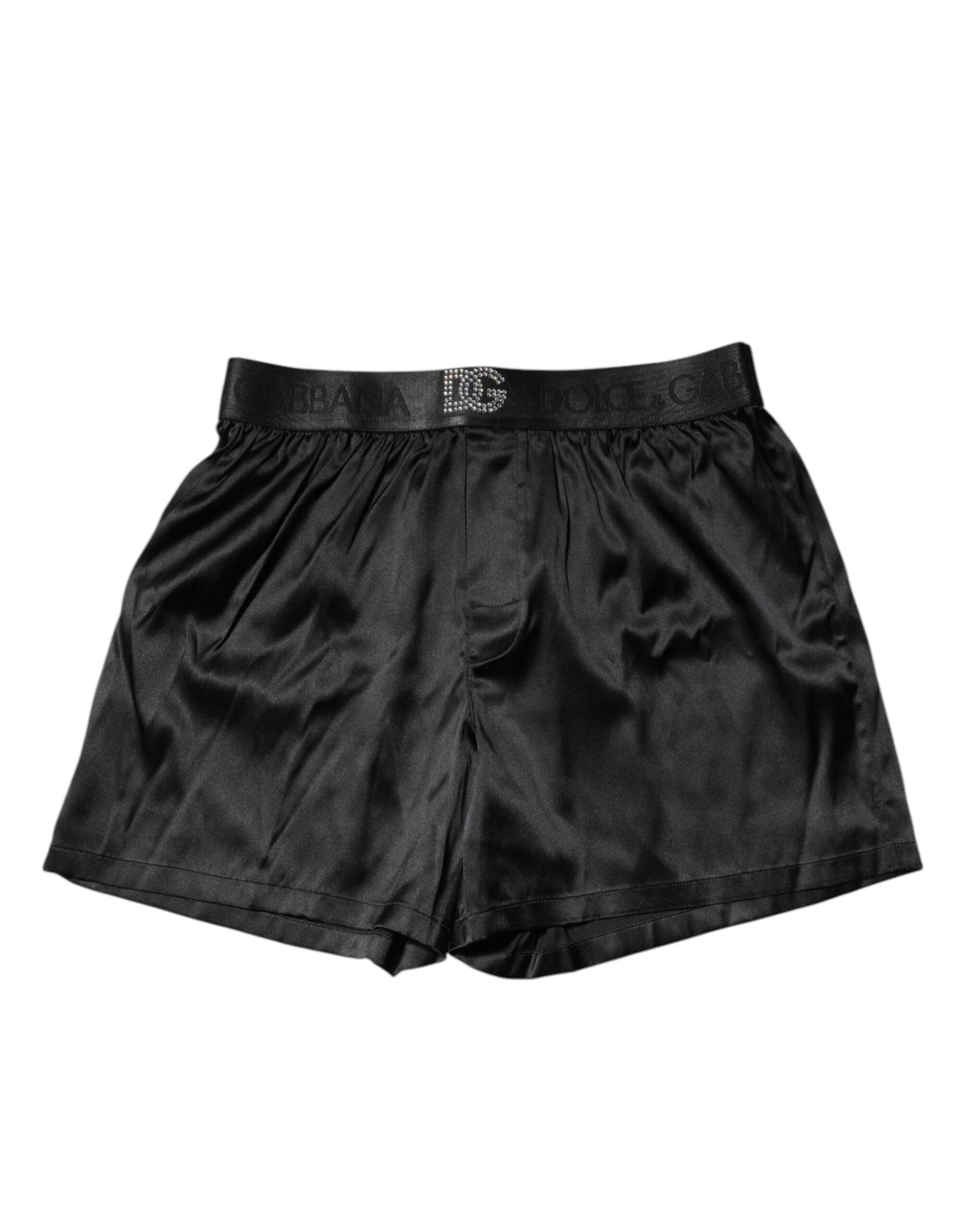 New Dolce & Gabbana Black Logo Waist Regular Boxer Shorts Underwear