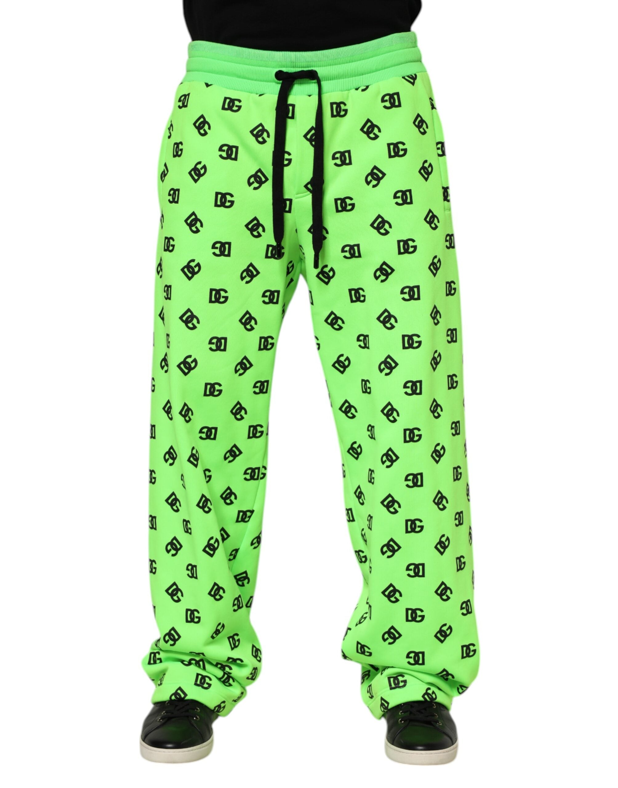 Dolce & Gabbana Green Logo Print Jogger Men Sweatpants Pants